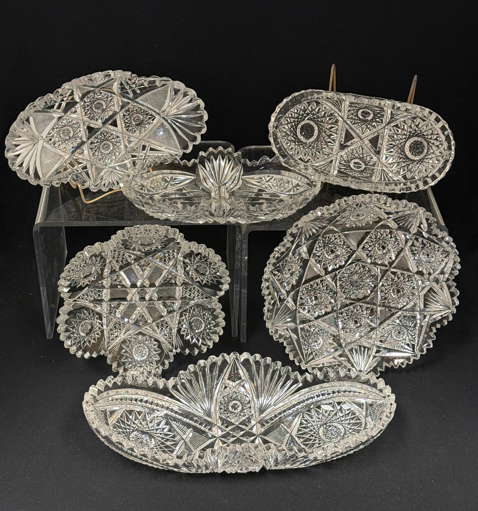 6 Cut Glass Items - 4