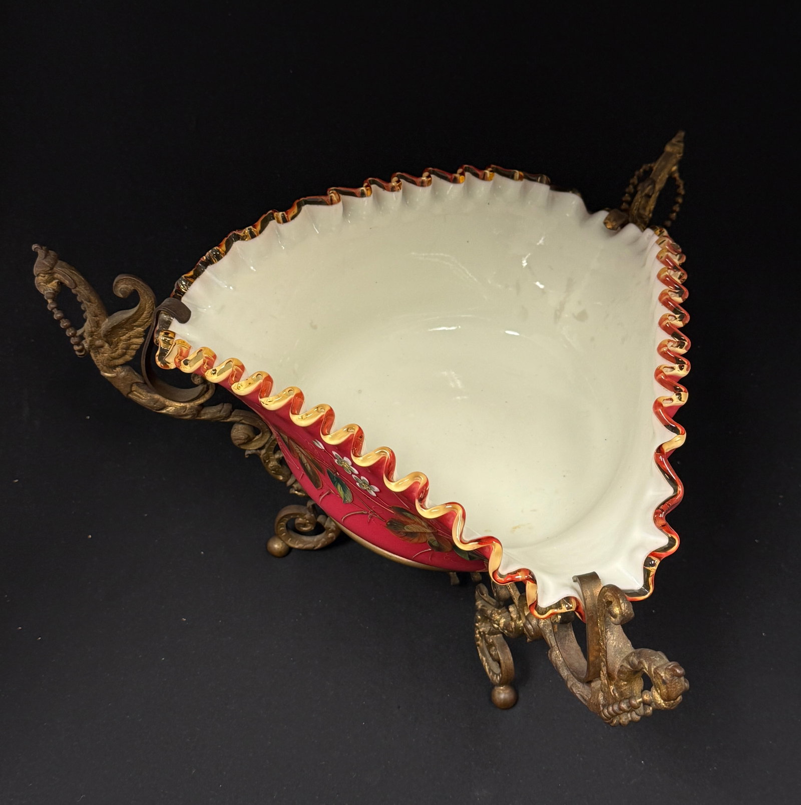 Webb Cased Ruby Bowl in Stand - 2