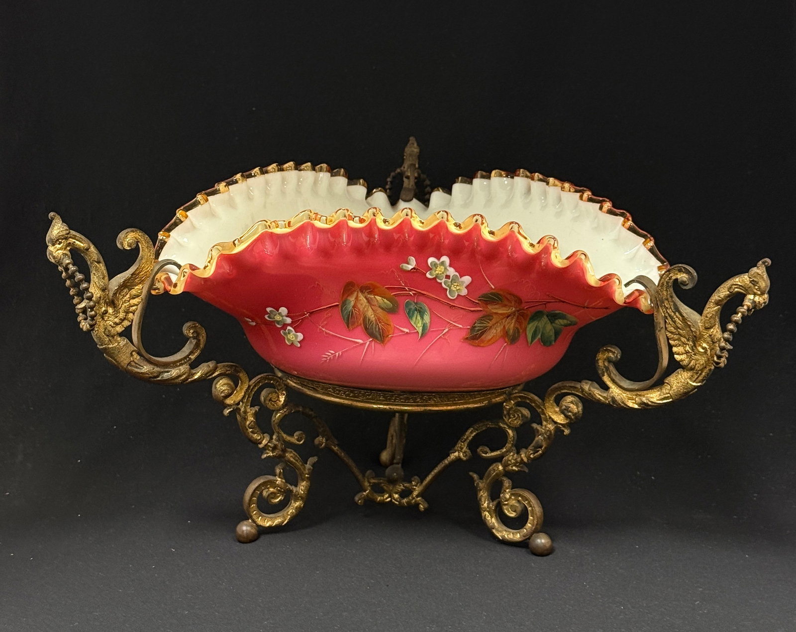 Webb Cased Ruby Bowl in Stand - 3