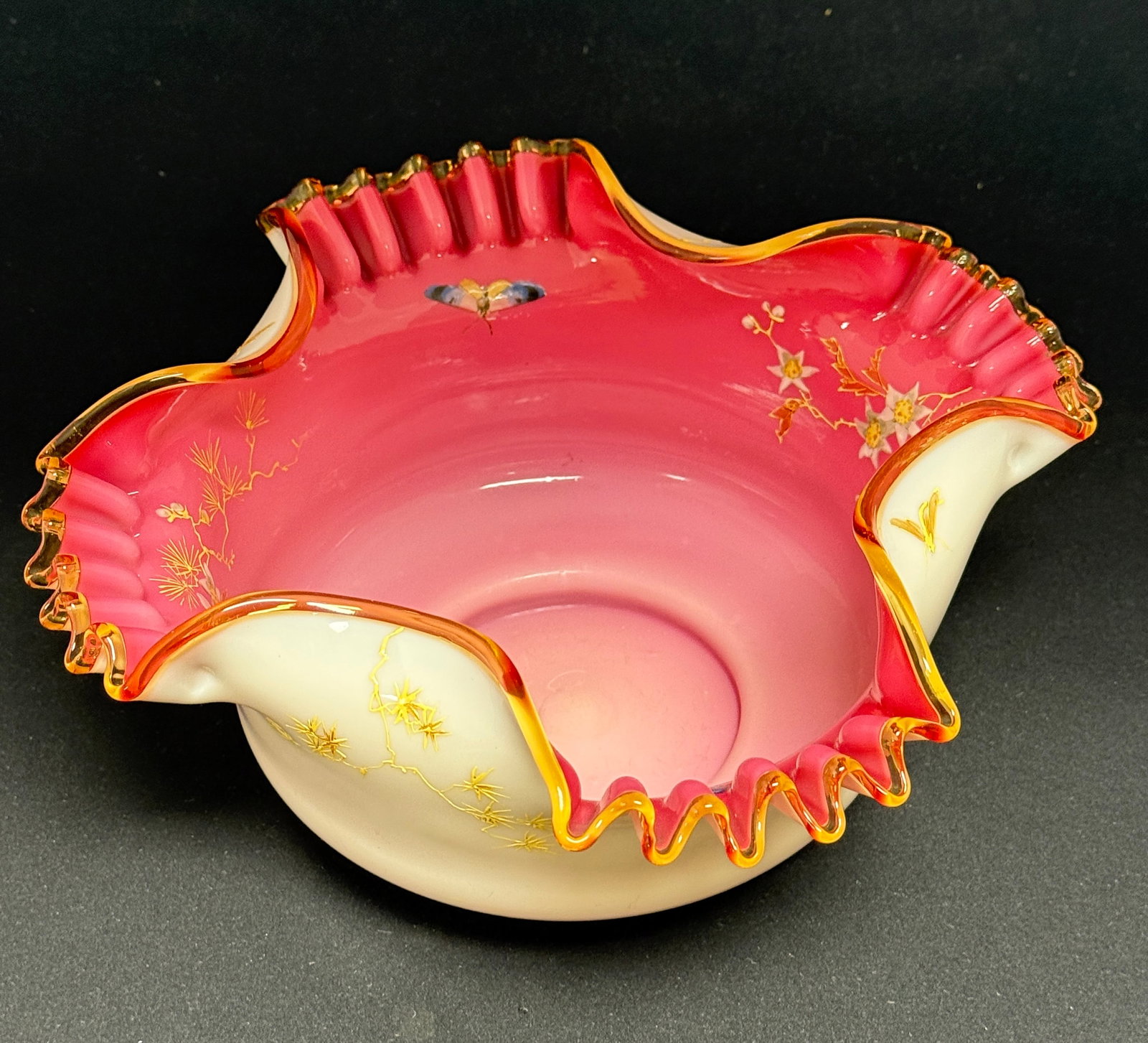 Satin Glass Bride's Bowl (1 of 2)