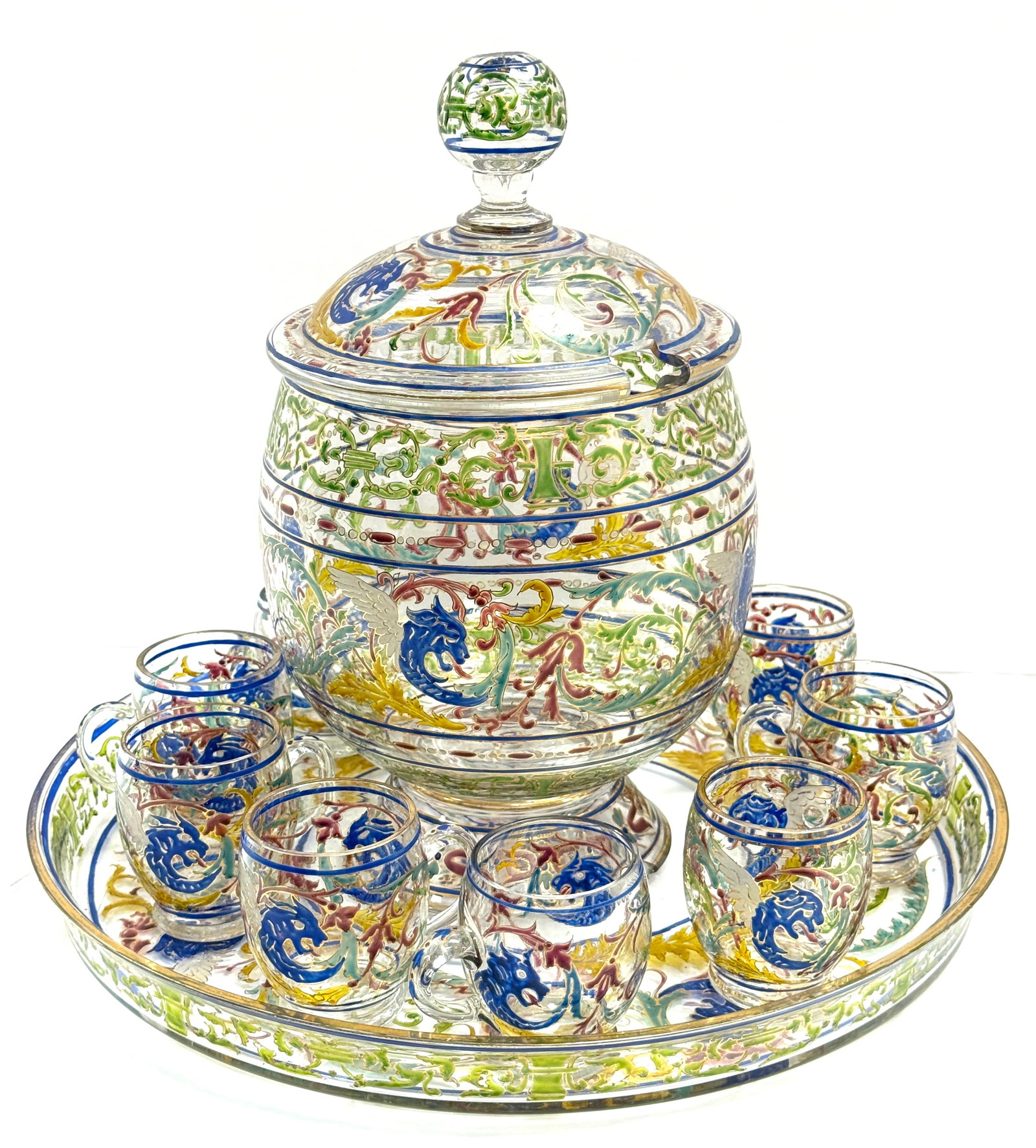 Punch Bowl, Tray, and 8 Cups (1 of 5)