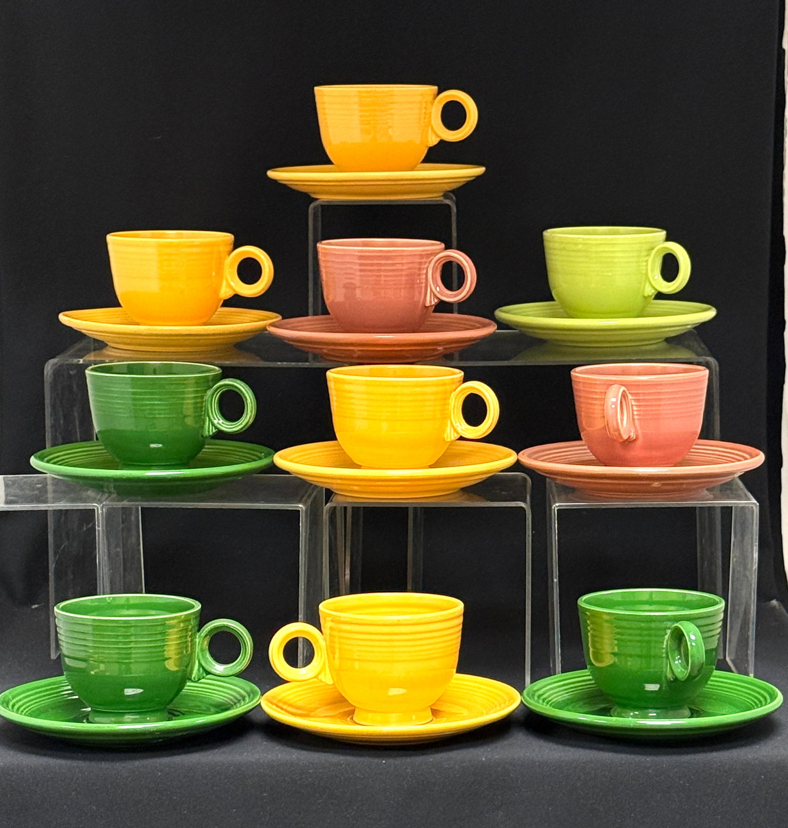 10 Vintage Fiesta Cups & Saucers (1 of 1)