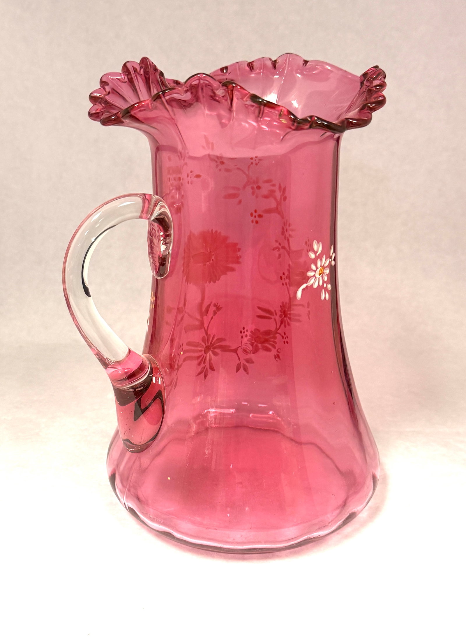 Cranberry Enameled Pitcher - 4