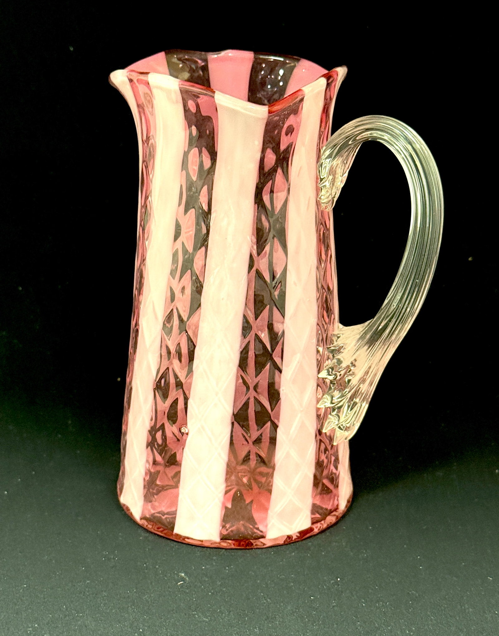 Opalescent Diamond Optic Pitcher (1 of 3)