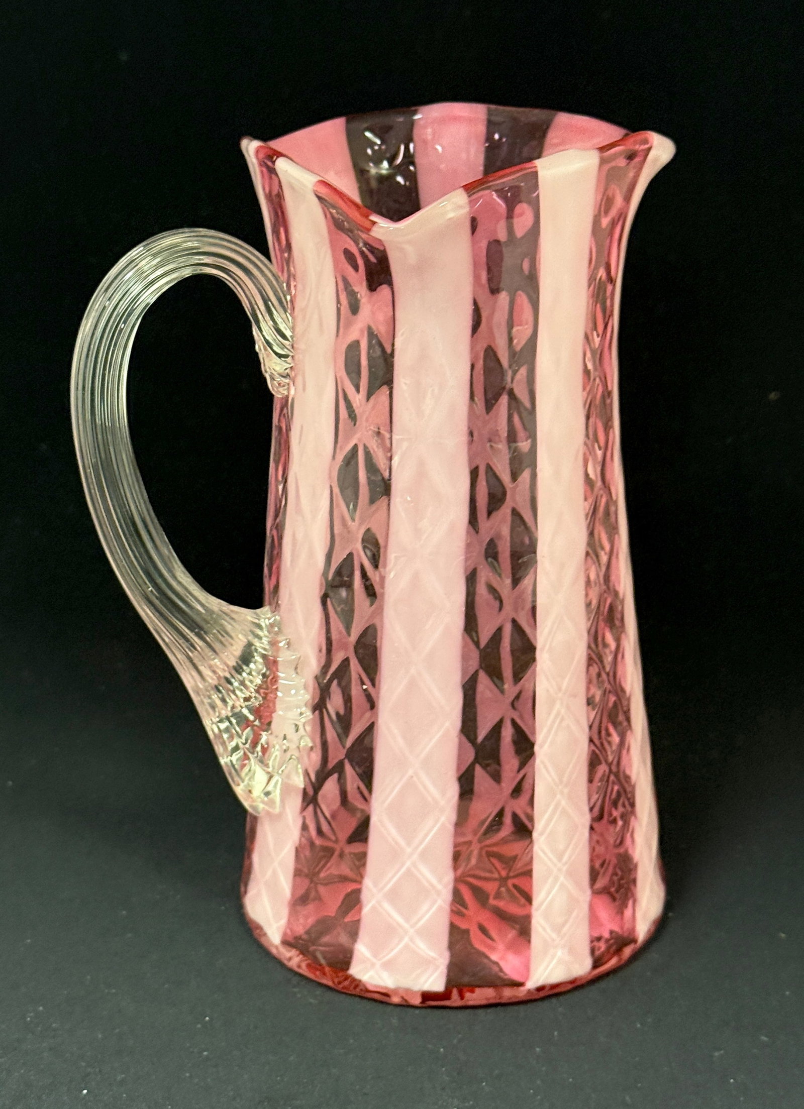 Opalescent Diamond Optic Pitcher - 2
