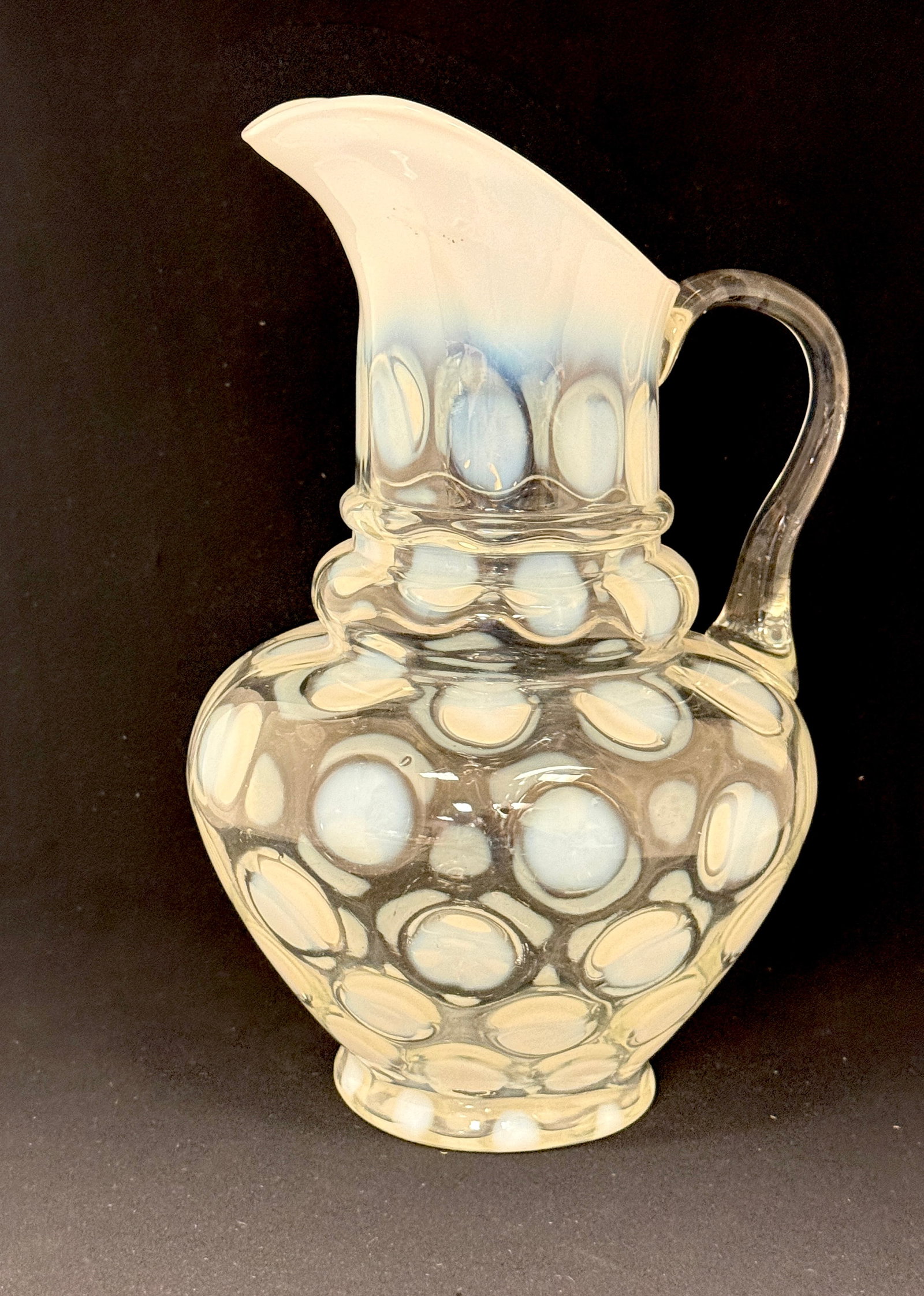 Opalescent White Coin Spot Pitcher (1 of 3)