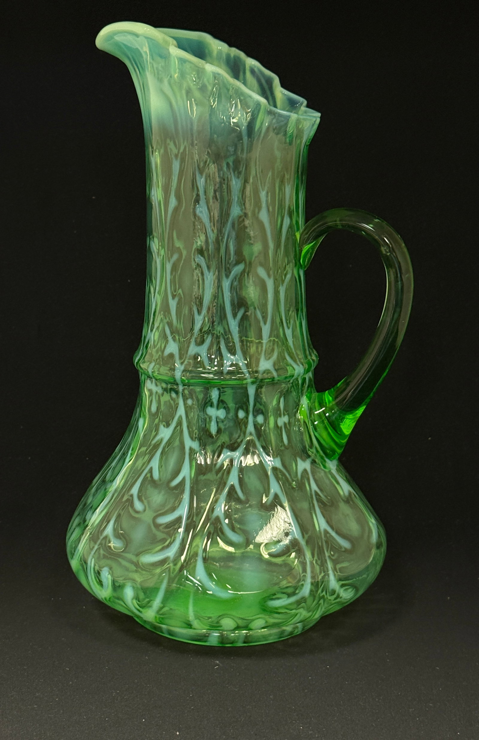 Opalescent Spanish Lace Pitcher (1 of 3)