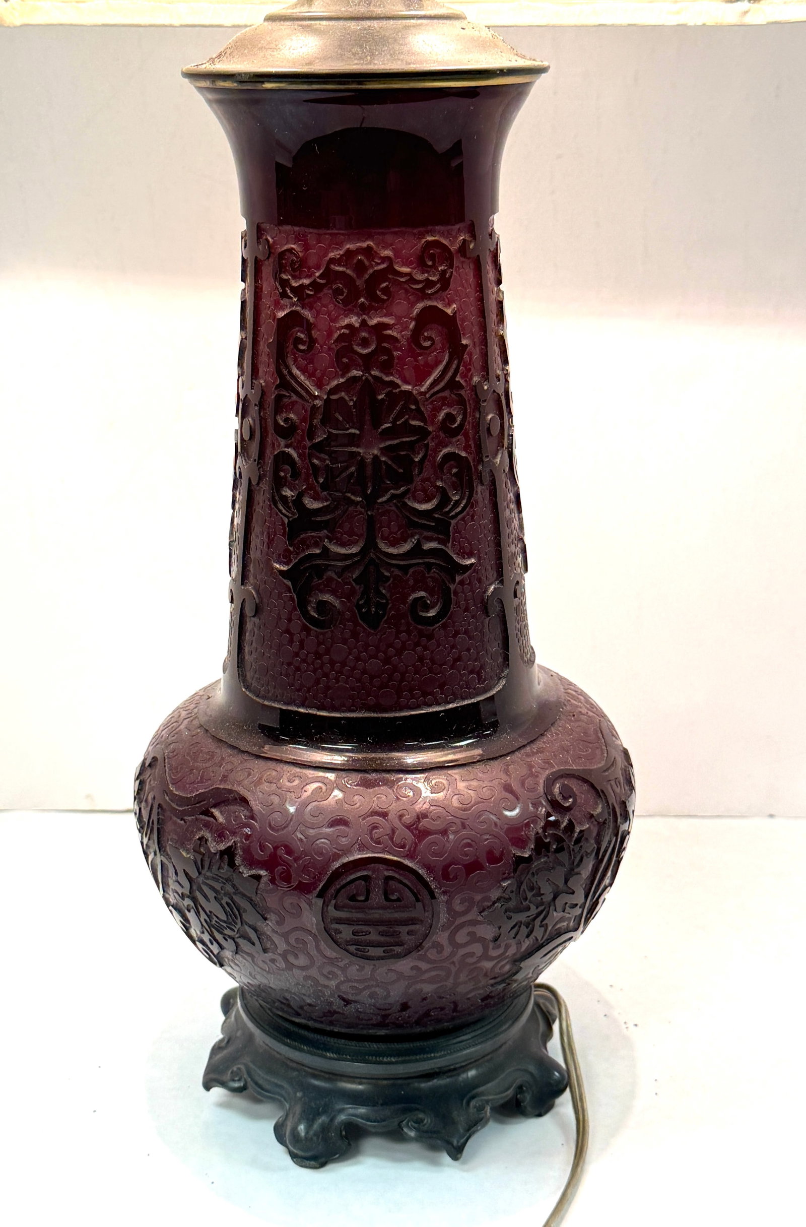 Steuben Plum Jade Table Lamp - 2