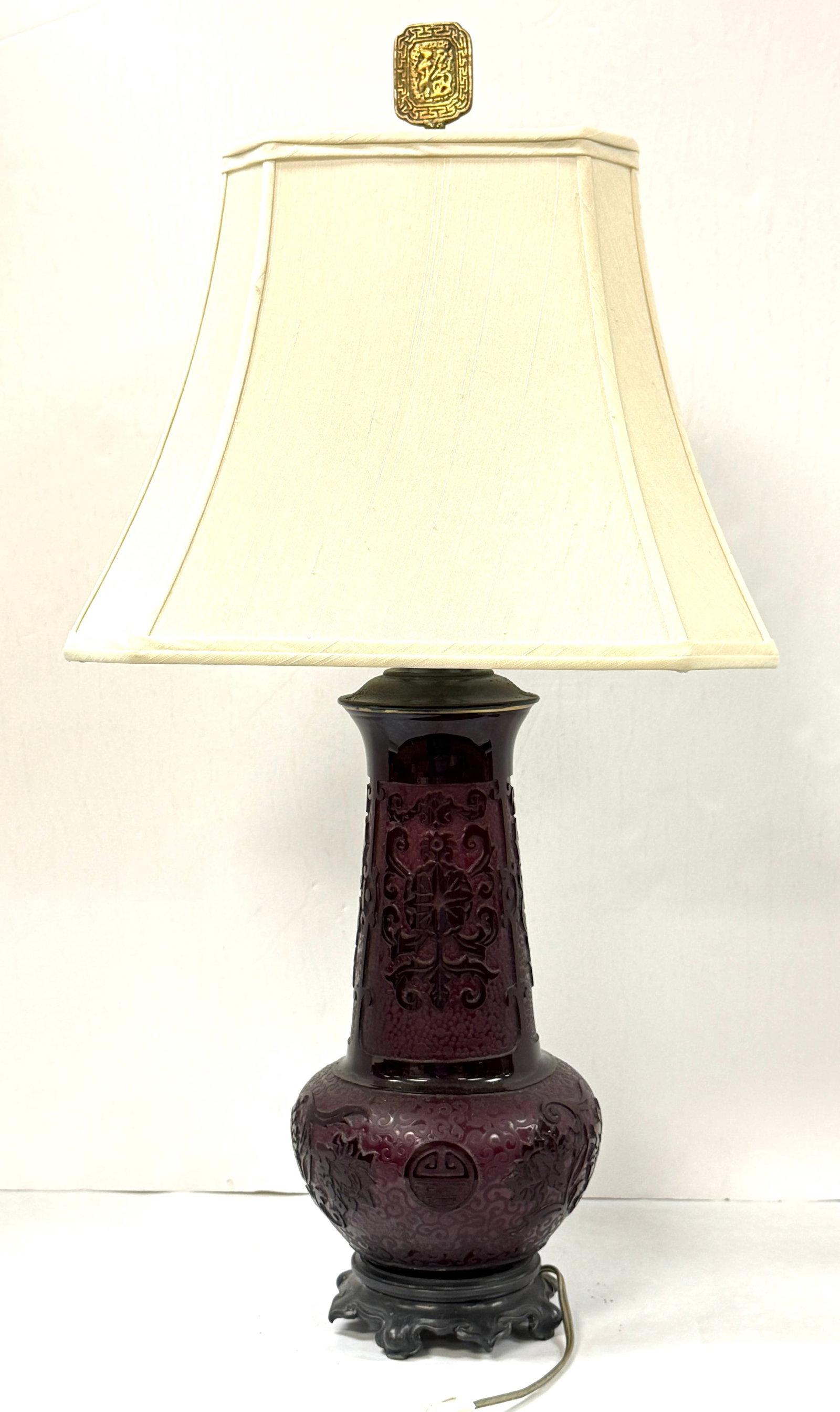 Steuben Plum Jade Table Lamp - 3