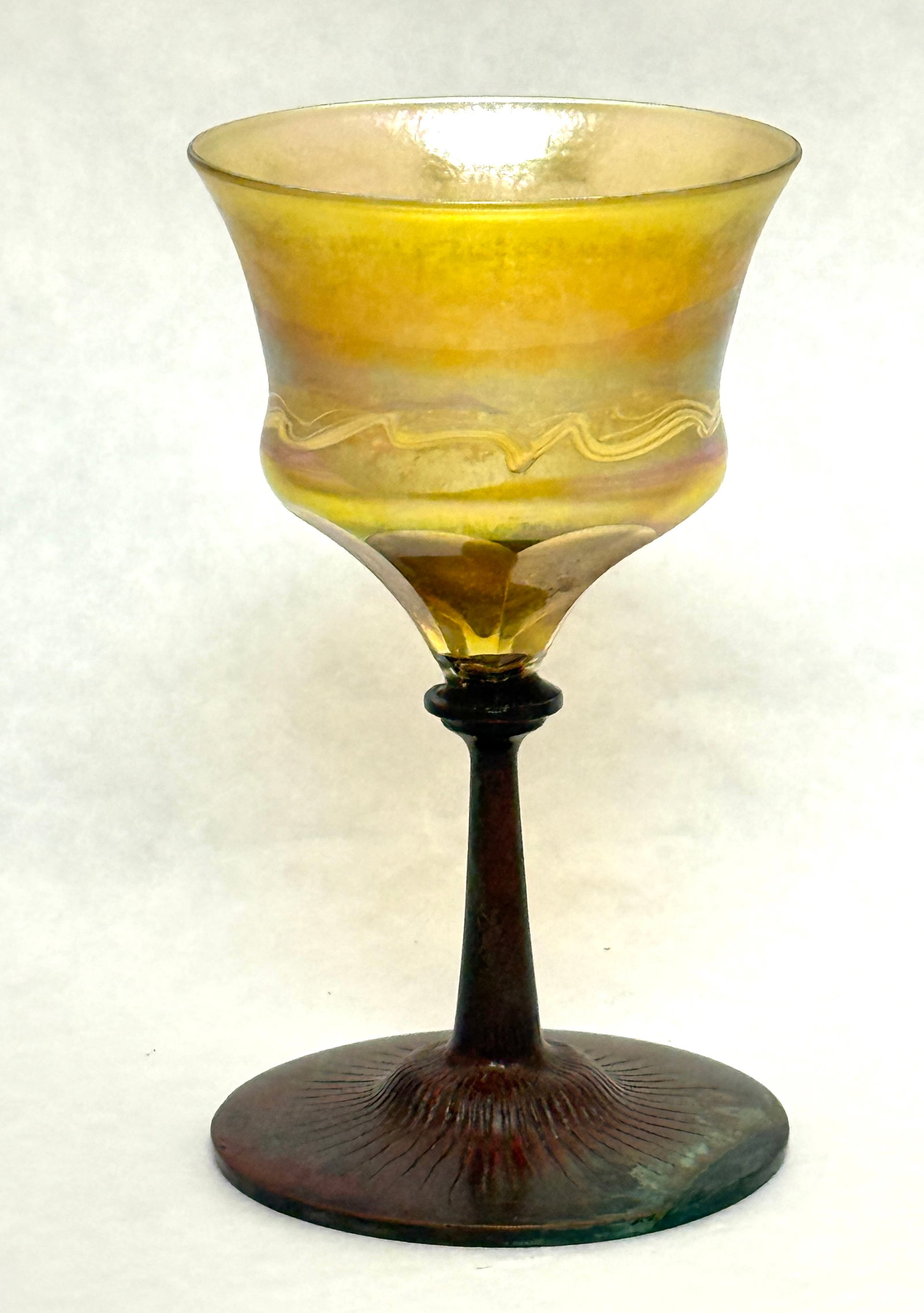 Tiffany Favrile and Bronze Goblet (1 of 4)
