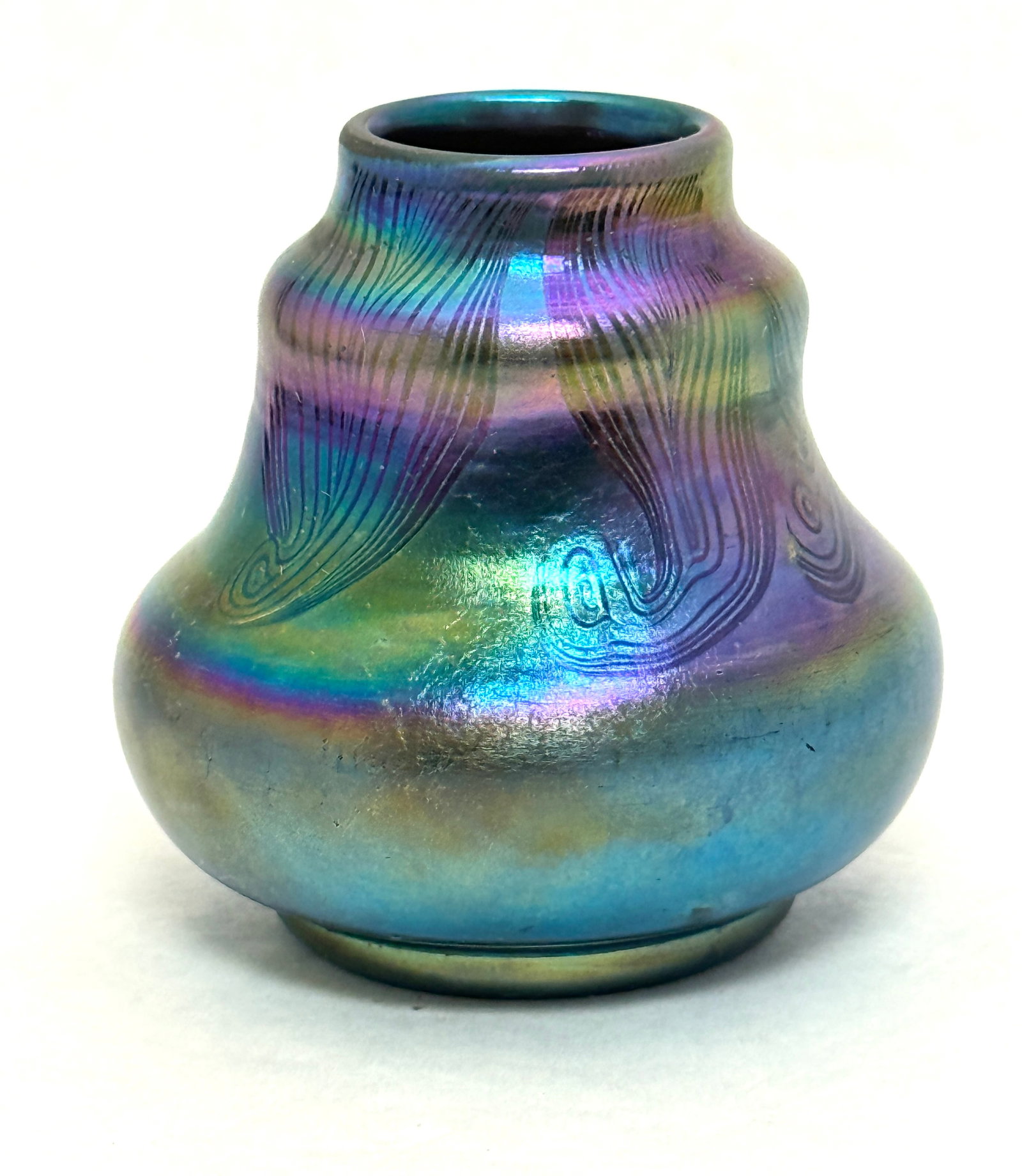 Tiffany Blue Favrile Cabinet Vase (1 of 4)