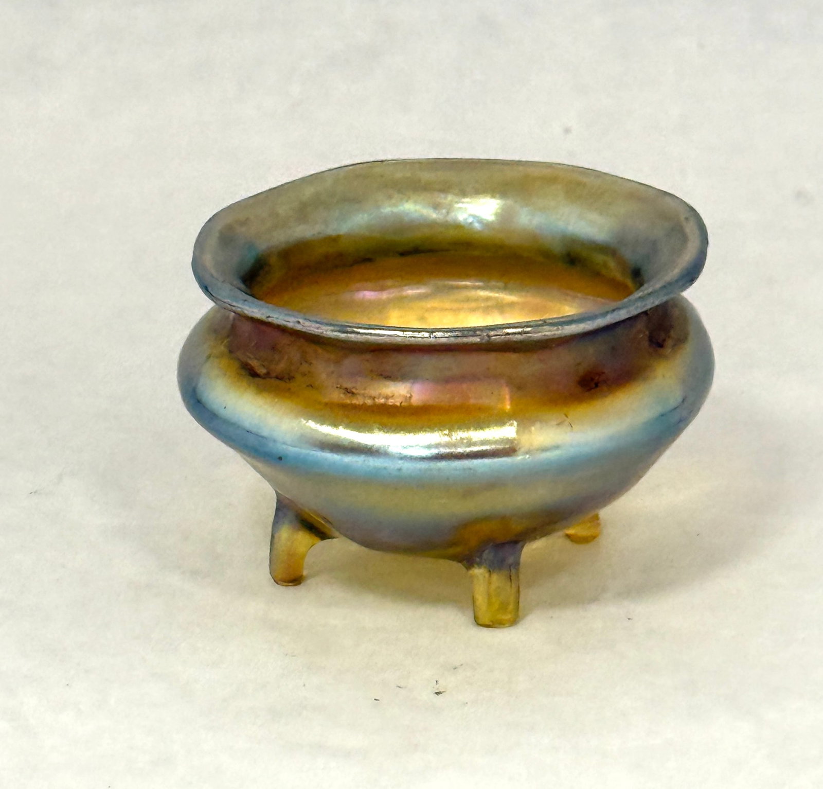 Tiffany Footed Gold Favrile Salt (1 of 3)