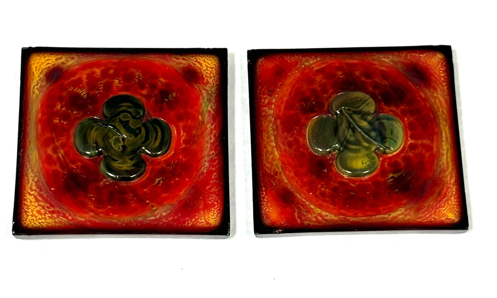 2 Variegated Red Tiffany Tiles (1 of 2)