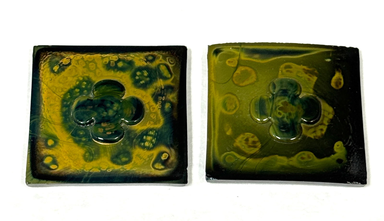 2 Variegated Green Tiffany Tiles (1 of 2)