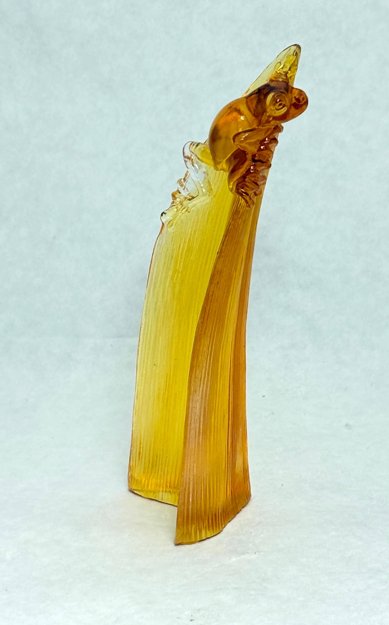 Tittot Glass Sculpture: Tittot glass sculpture "A View From On High" with gift box; ht. 5 1/2". CONDITION: no chips, cracks, repairs or material defects found, Jaremos attempts to call any material flaw that affects the pric