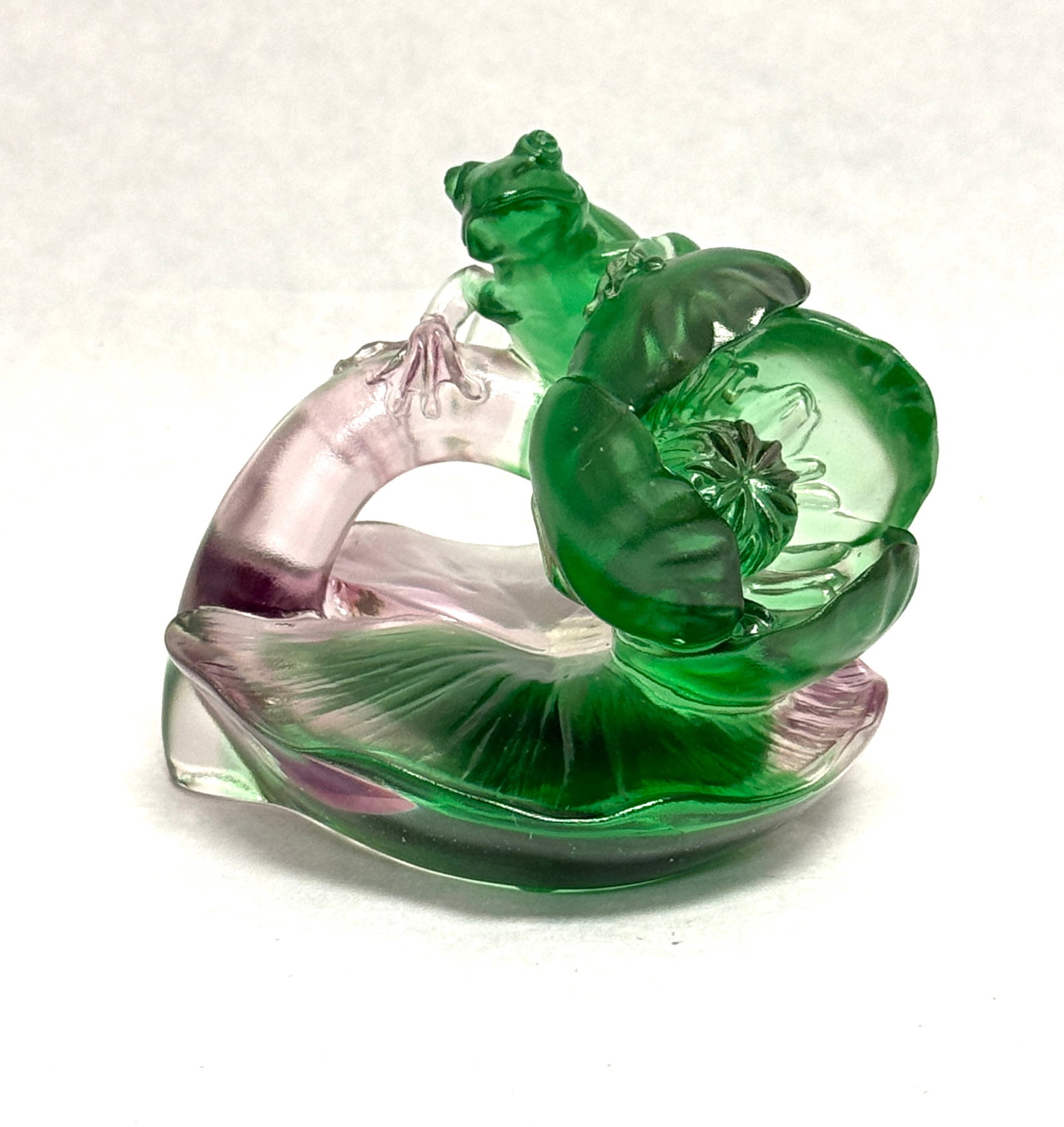 Tittot Glass Sculpture: Tittot glass sculpture "Advance Forward" with gift box; ht. 3". CONDITION: no chips, cracks, repairs or material defects found, Jaremos attempts to call any material flaw that affects the price, but m