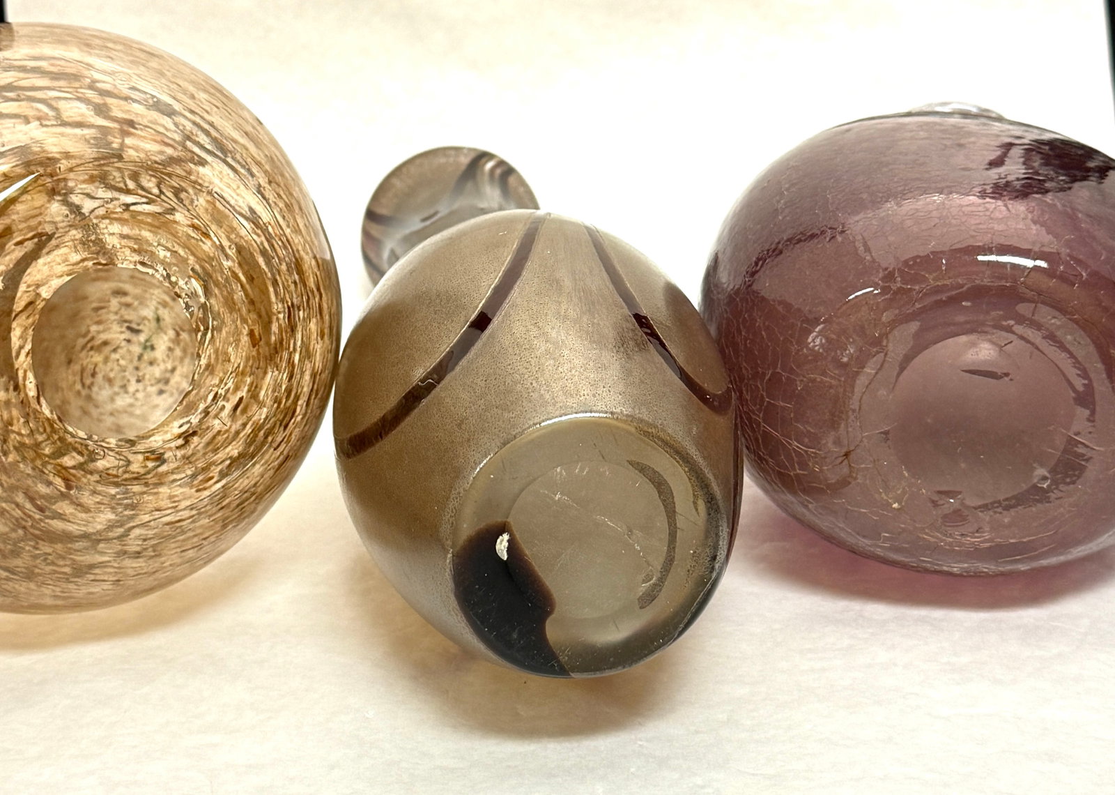 3 Tall Threaded Vases - 3