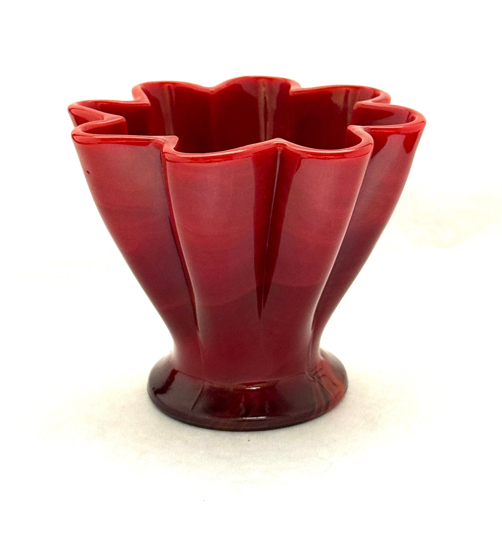 Fenton Red Art Glass Vase (1 of 3)