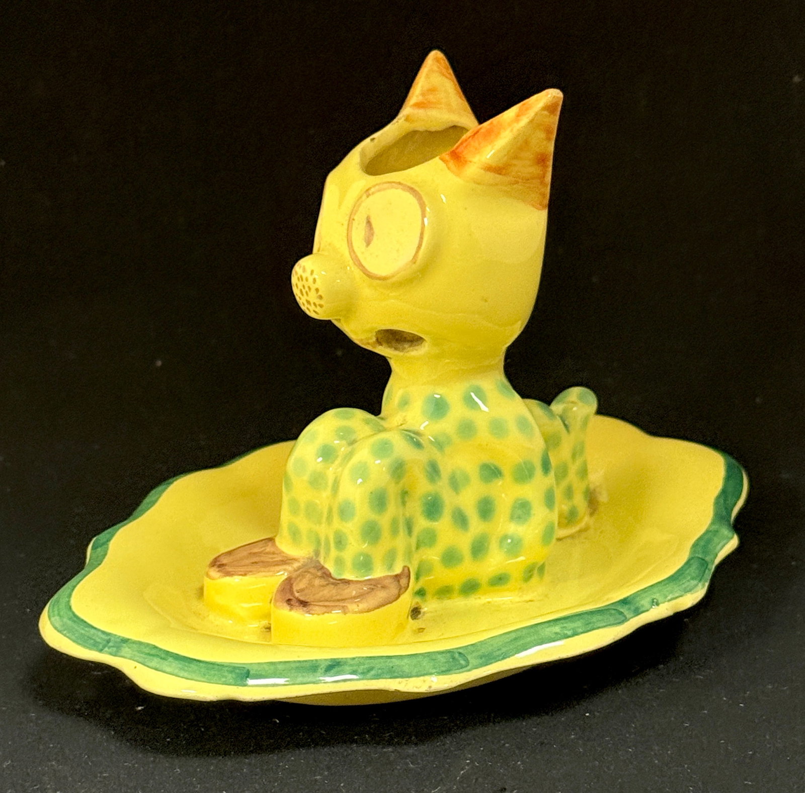 HB Quimper Polka Dot Figural Cat (1 of 3)