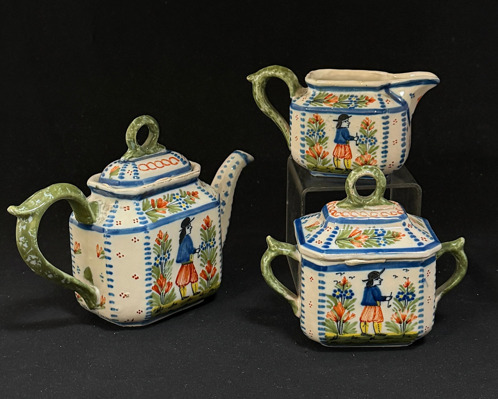 4 Pc HR Quimper Tea Set - 3
