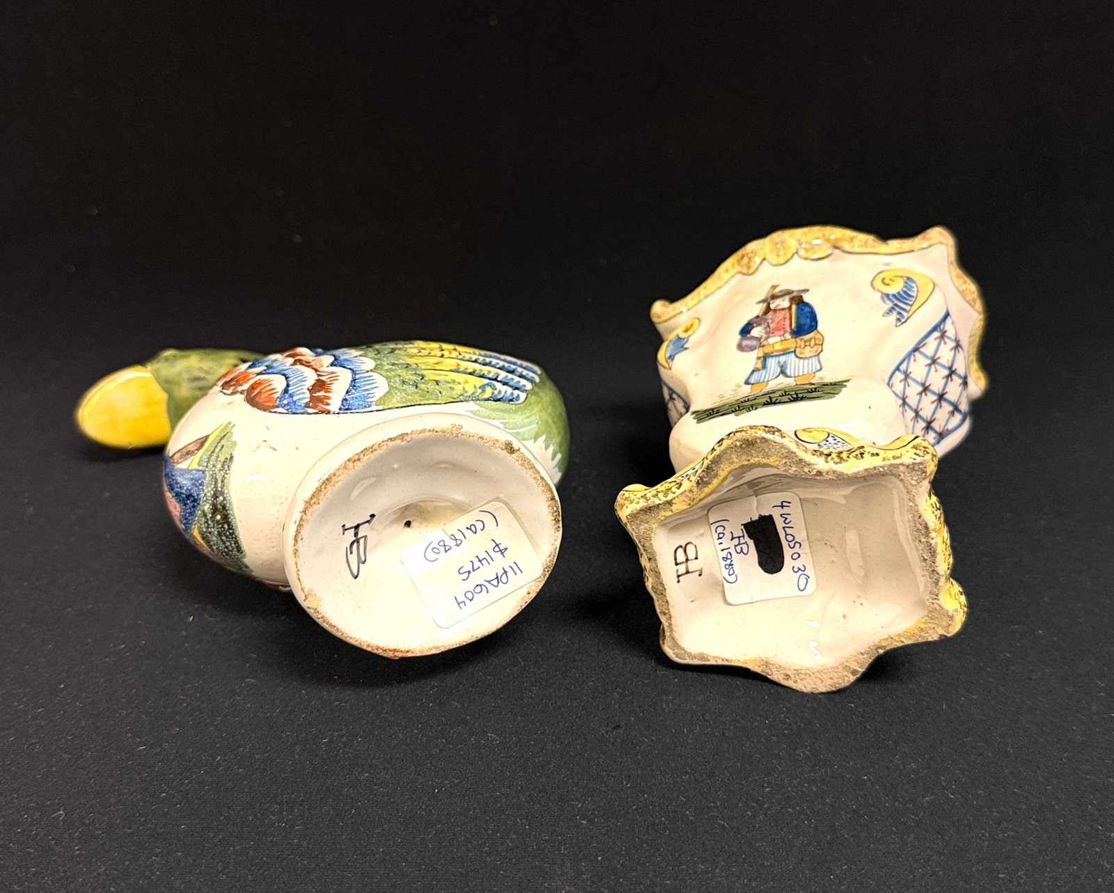 2 HB French Faience Items - 2