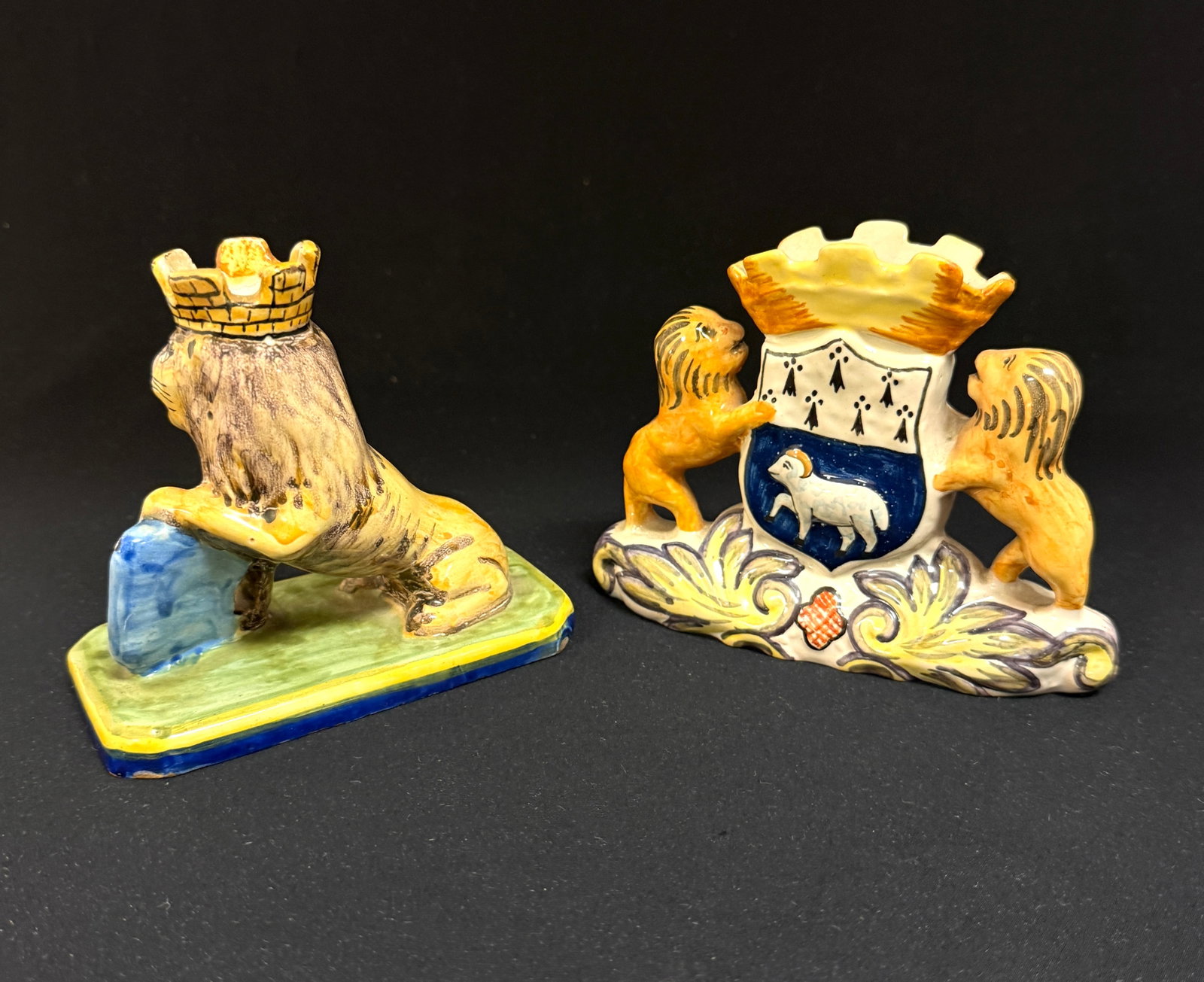 2 French Faience Items - 2