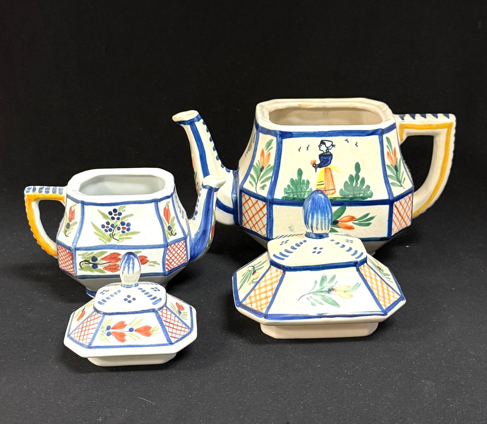 Quimper Faience Tea Set - 5