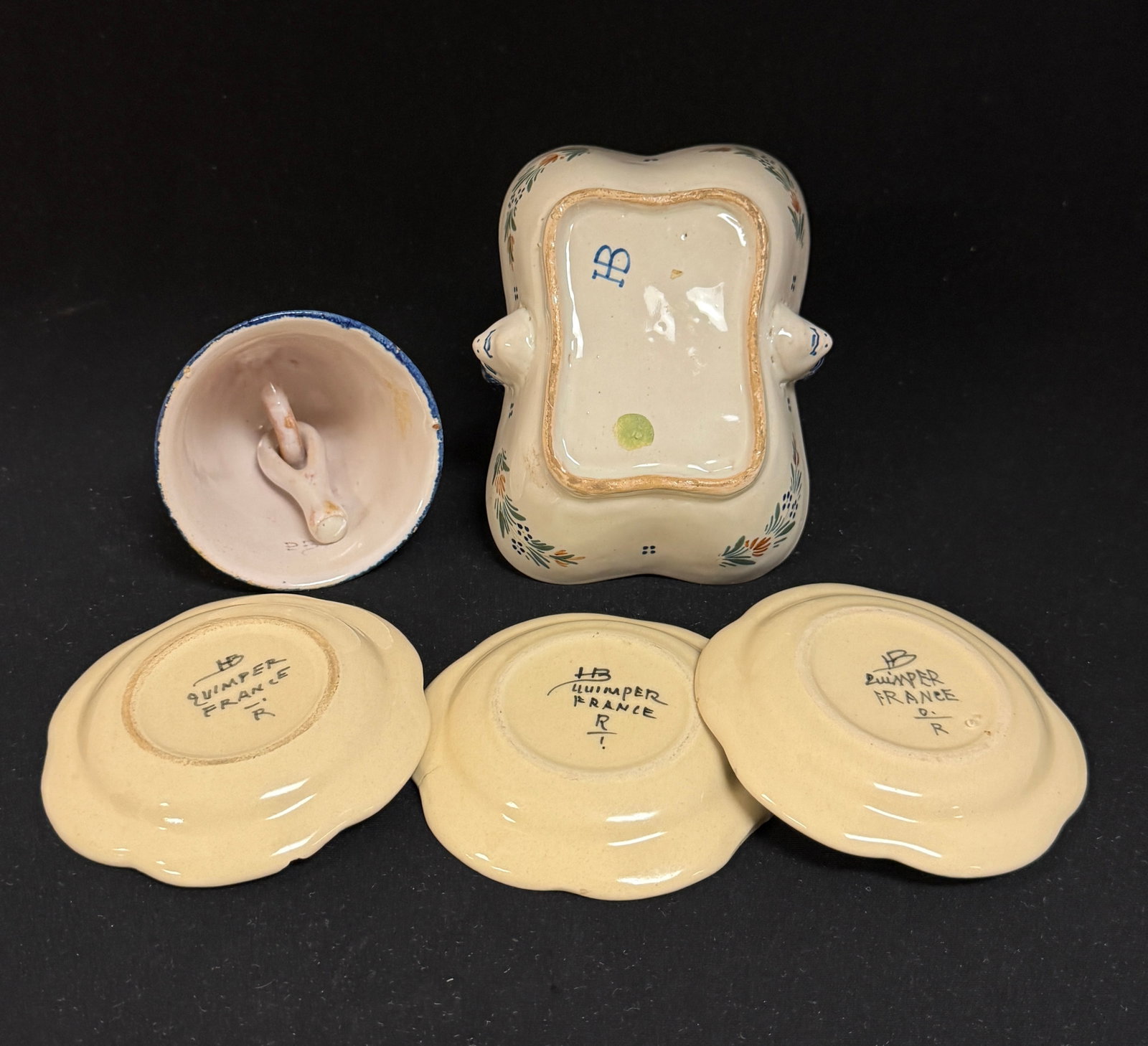 6 French Faience Items - 6