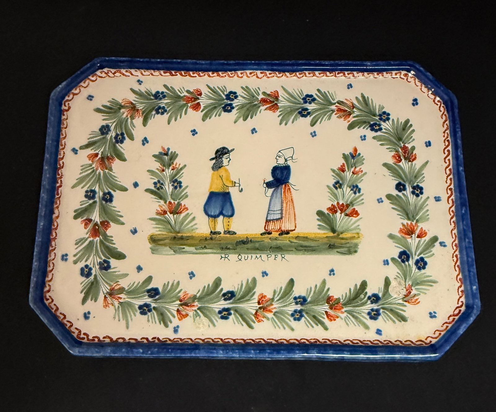 3 Quimper Serving Pieces - 4