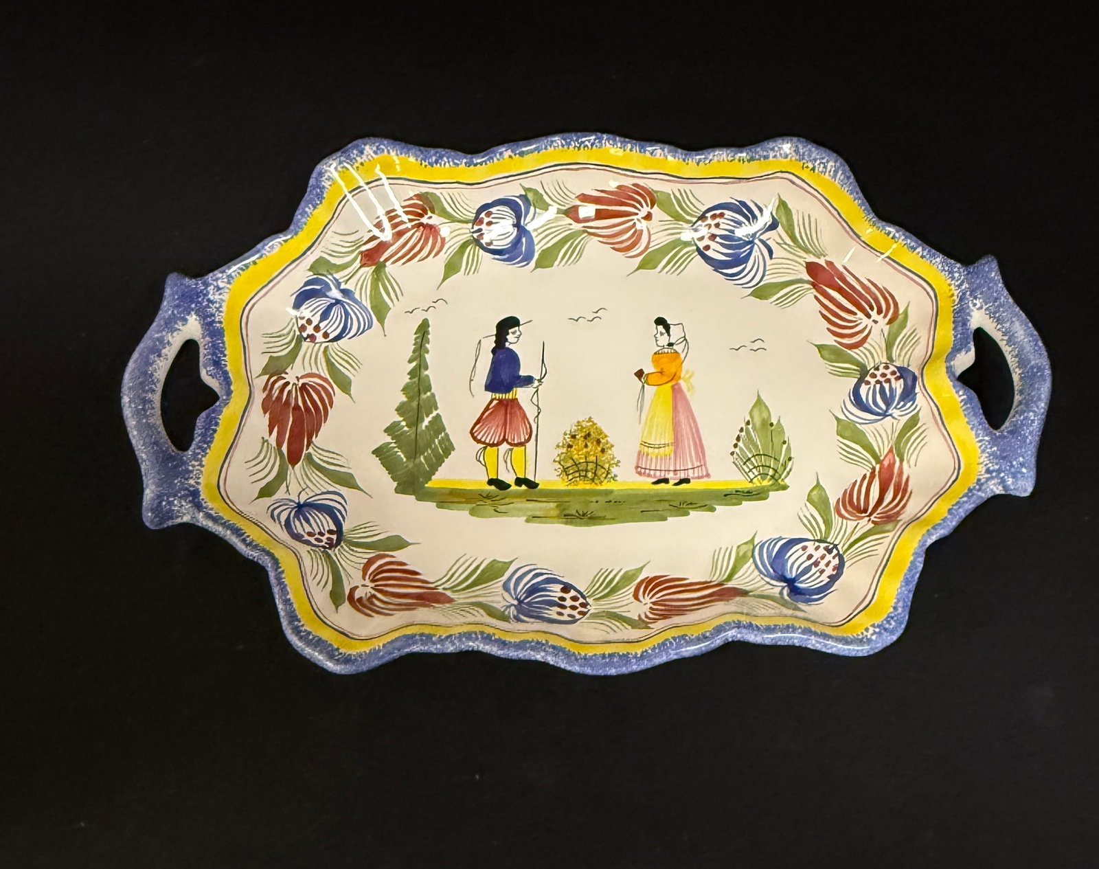 3 Quimper Serving Pieces - 5