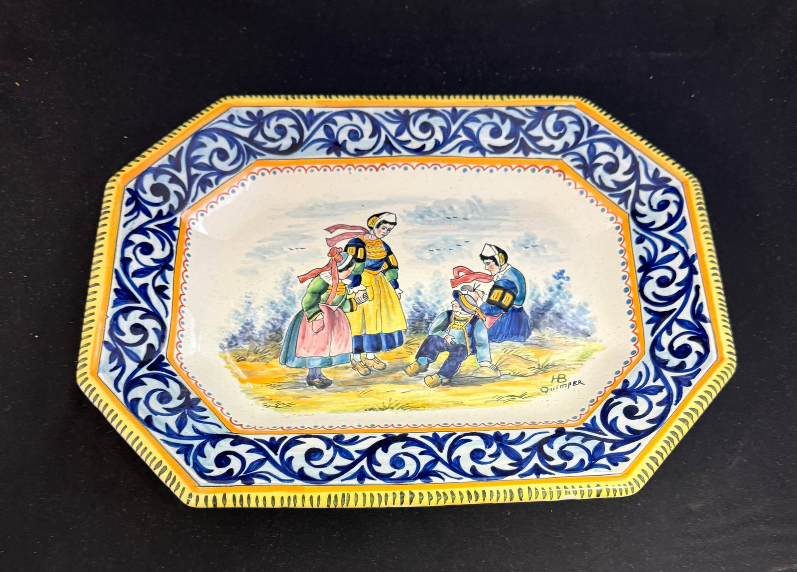 HB Quimper Octagon Platter (1 of 3)