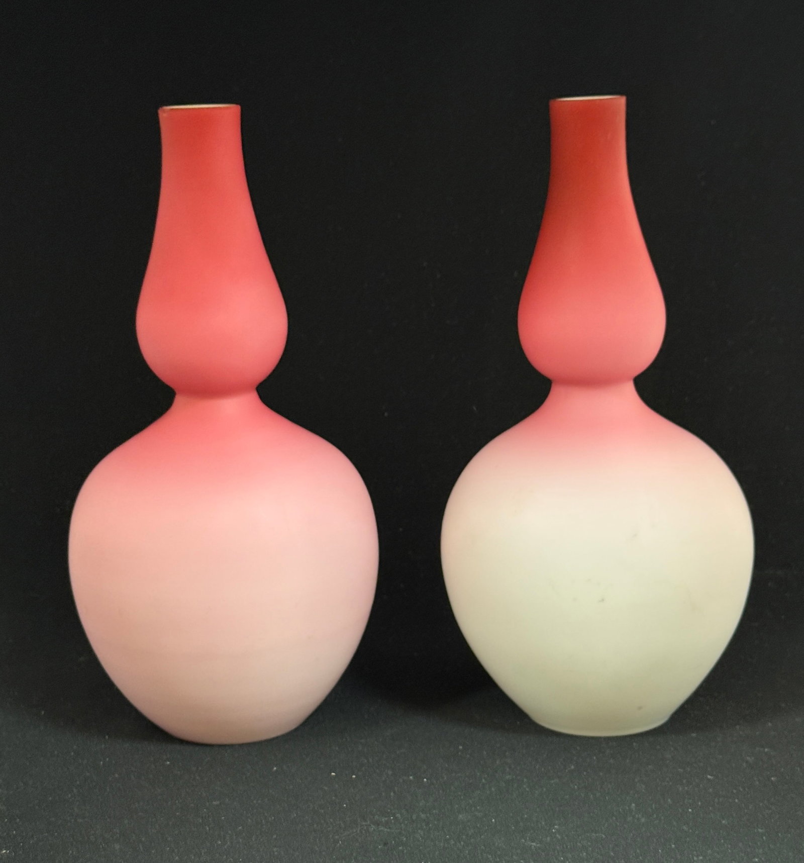 2 Peach Blow Bulbous Vases (1 of 4)
