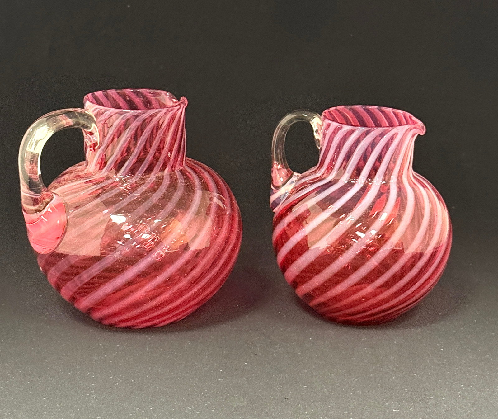 Two Cranberry Strip Pitchers (1 of 4)