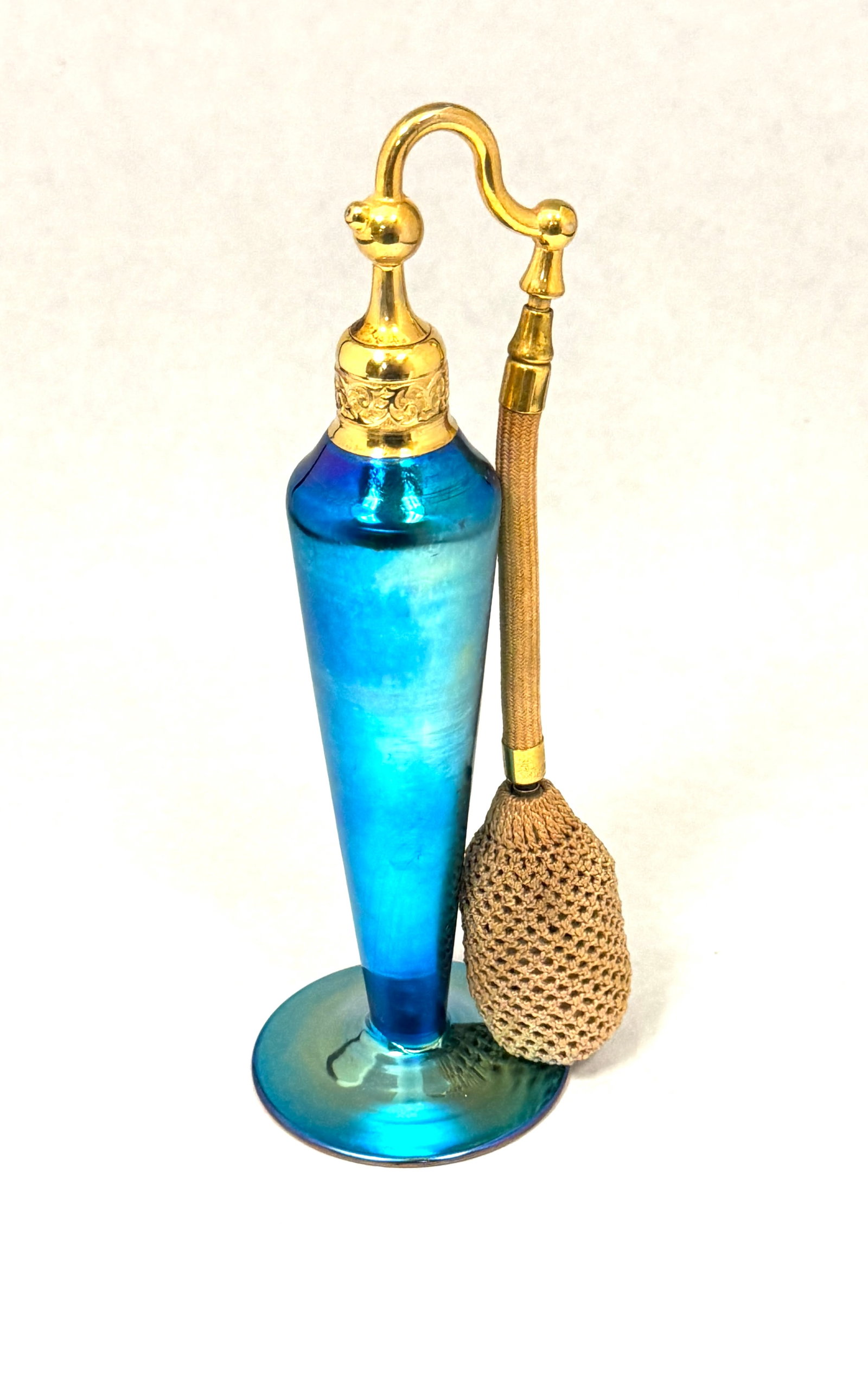 Steuben Blue Aurene Atomizer - 2