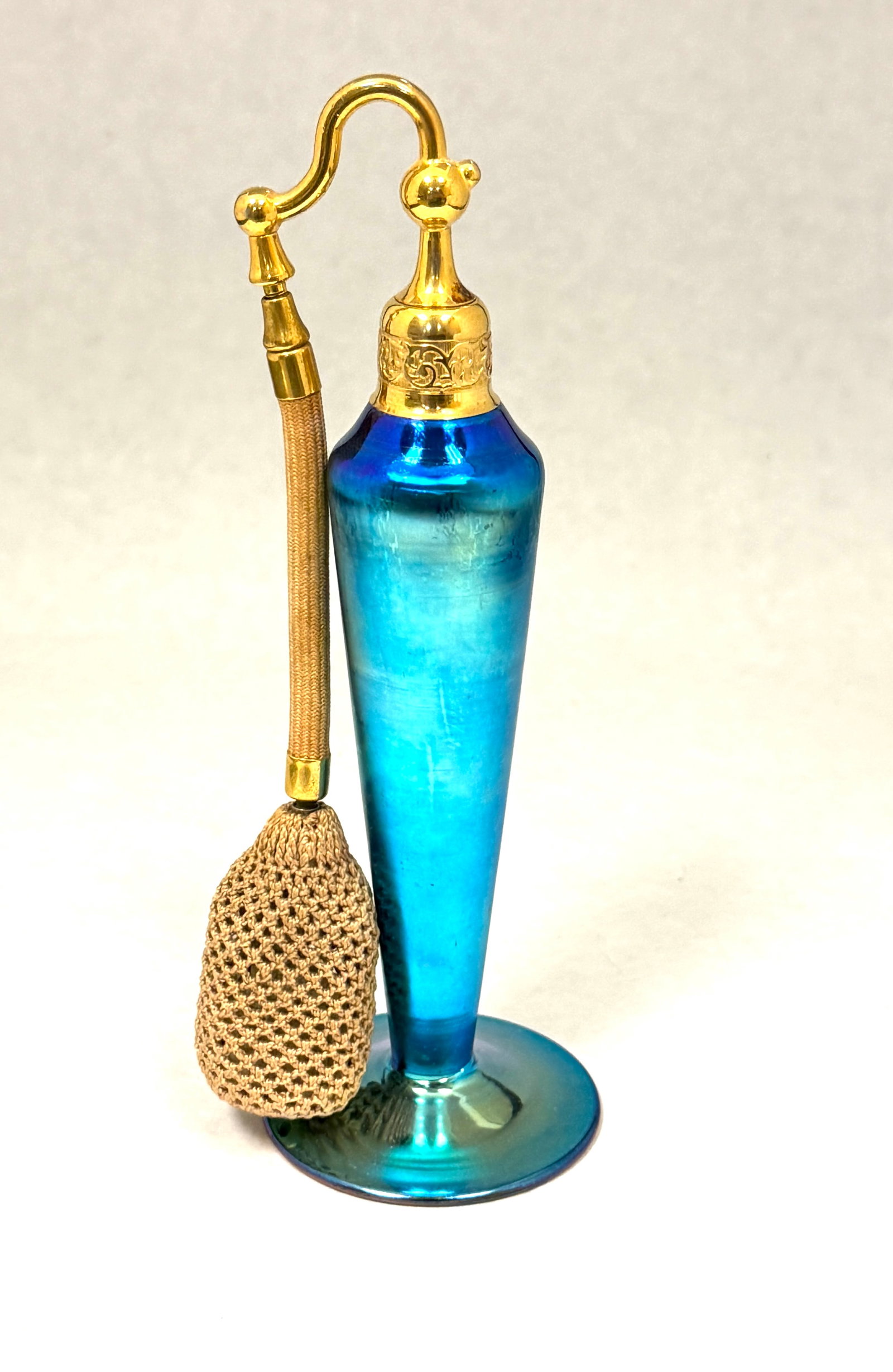 Steuben Blue Aurene Atomizer - 3