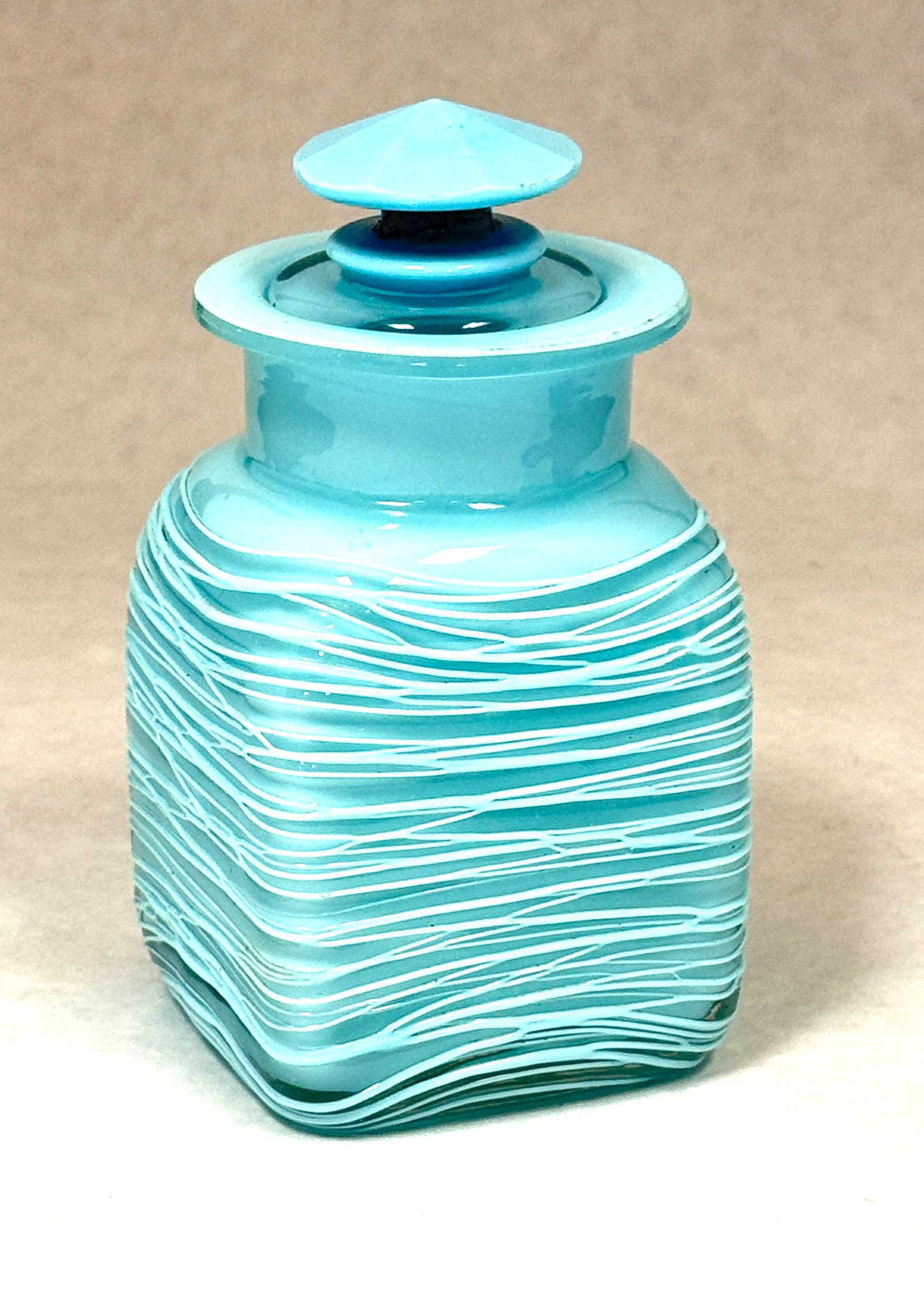 Steuben Light Blue Jade Bath Bottle - 2