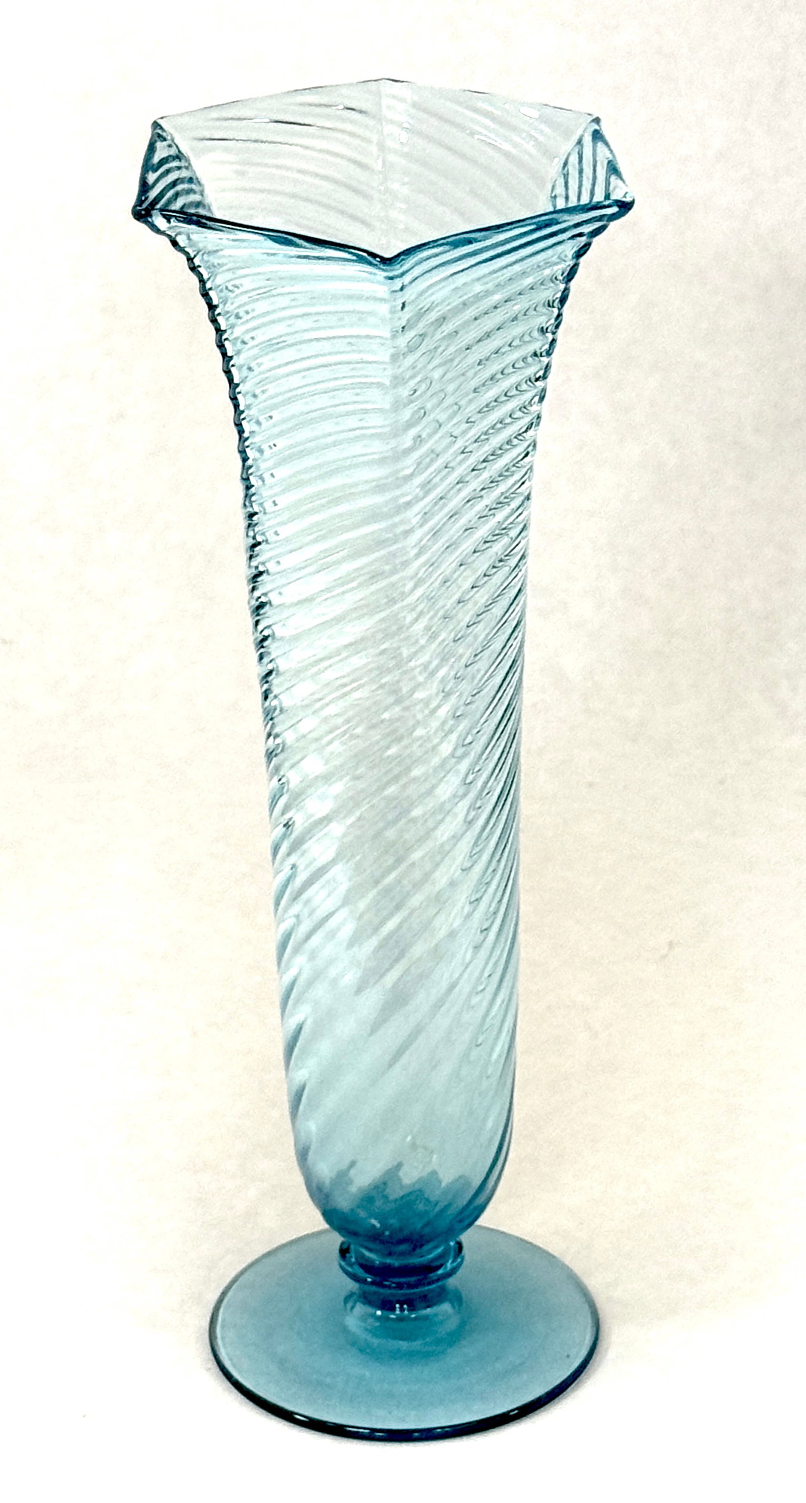 Steuben Blue Uranium Vase - 3