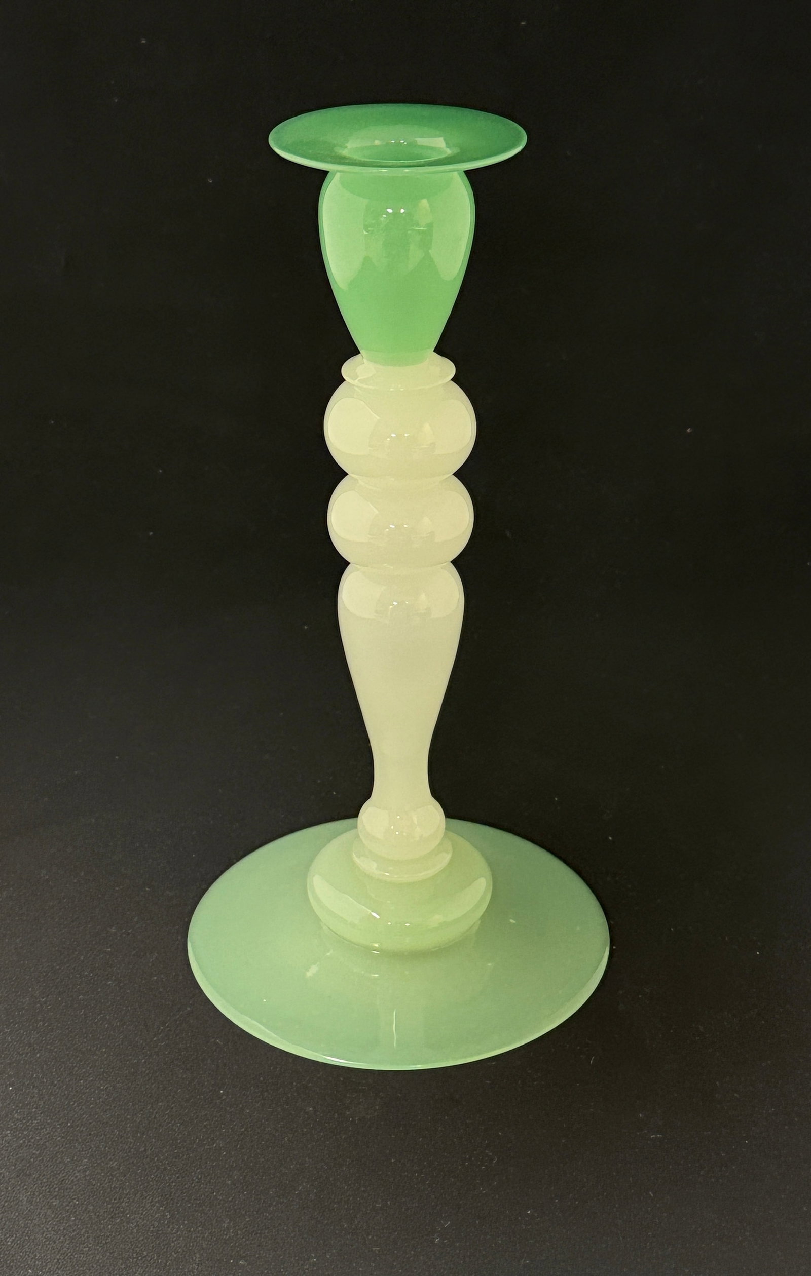Steuben Jade & Opal Candlestick - 2