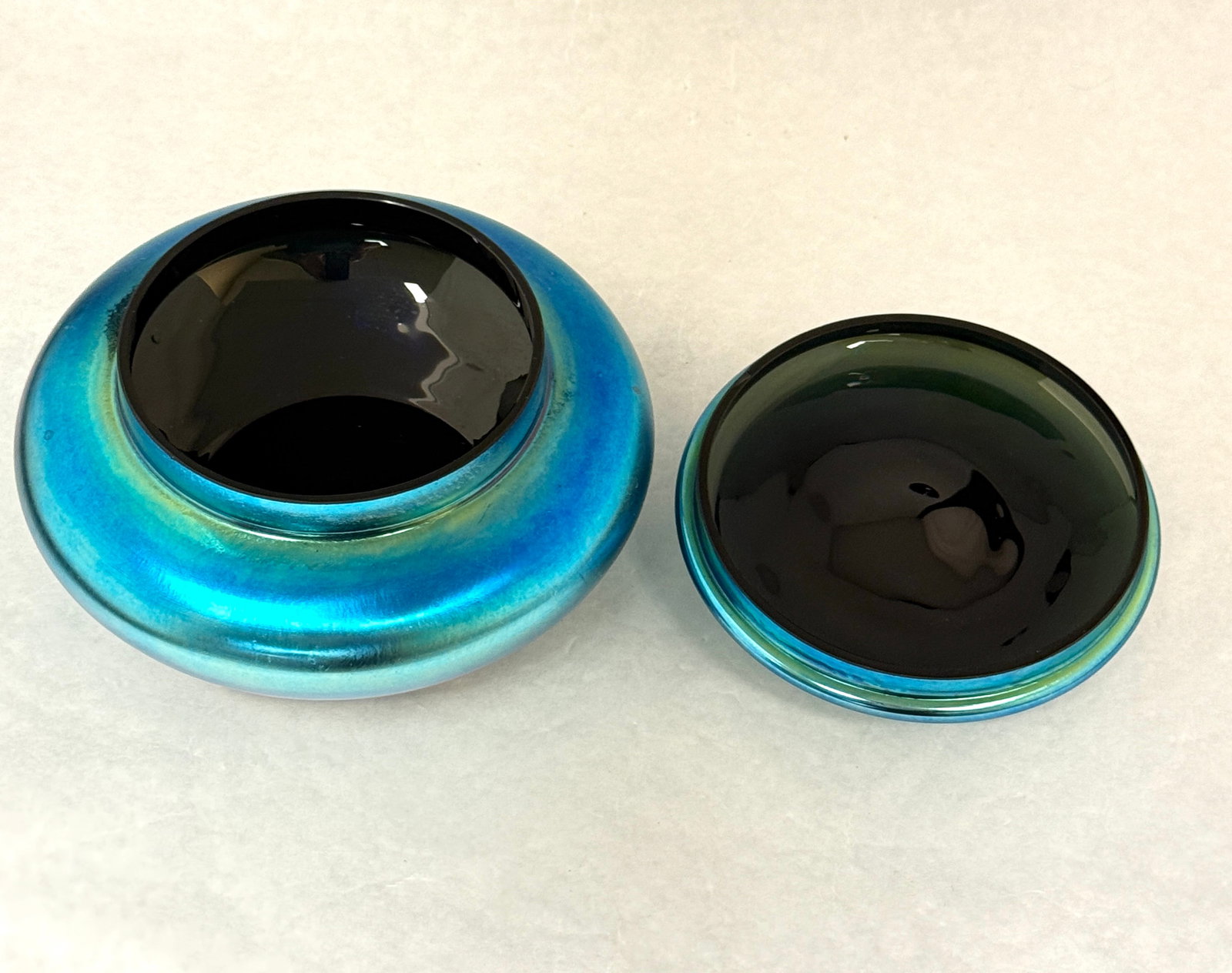 Steuben Blue Aurene Box - 3