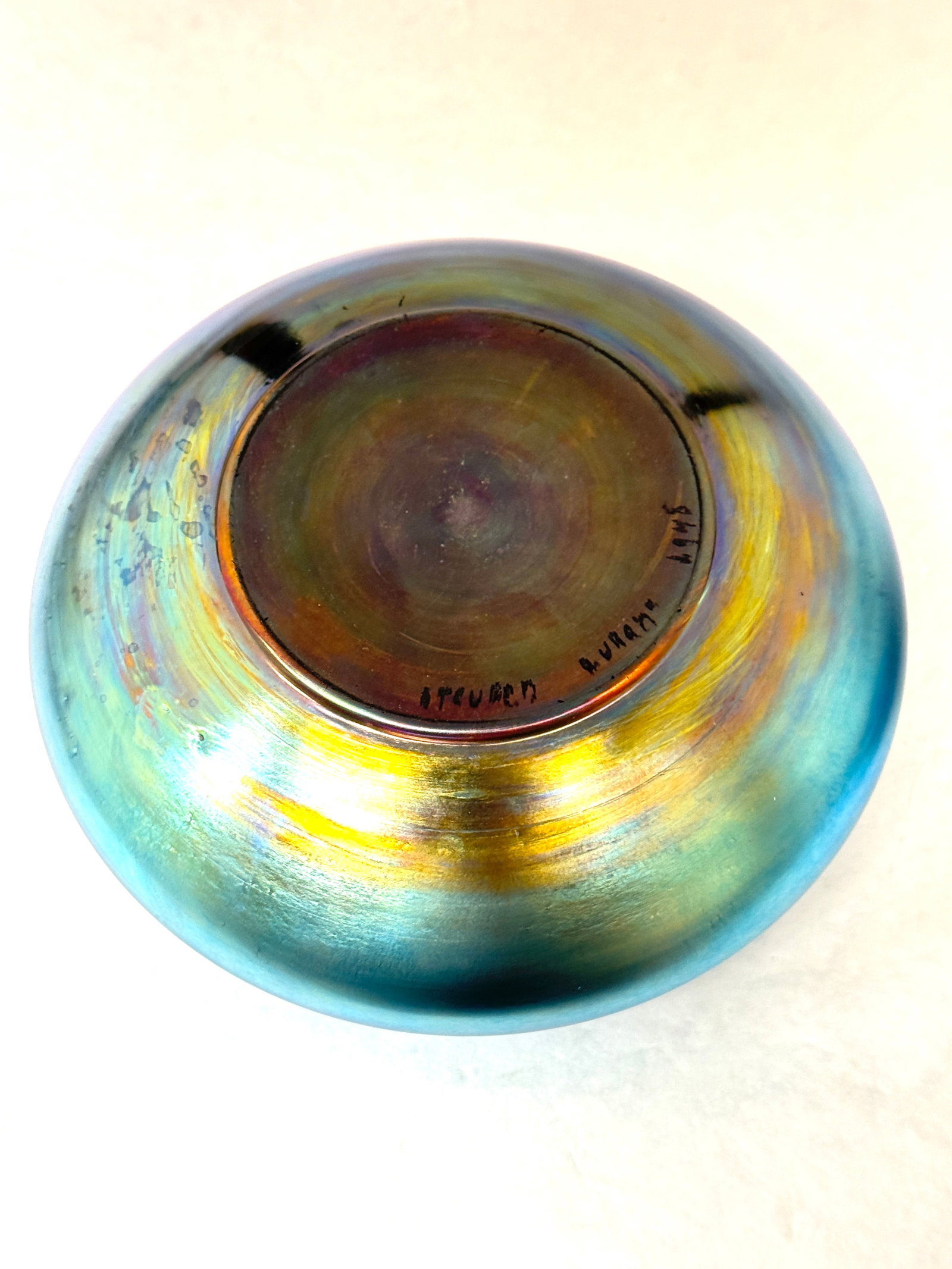 Steuben Blue Aurene Box - 5