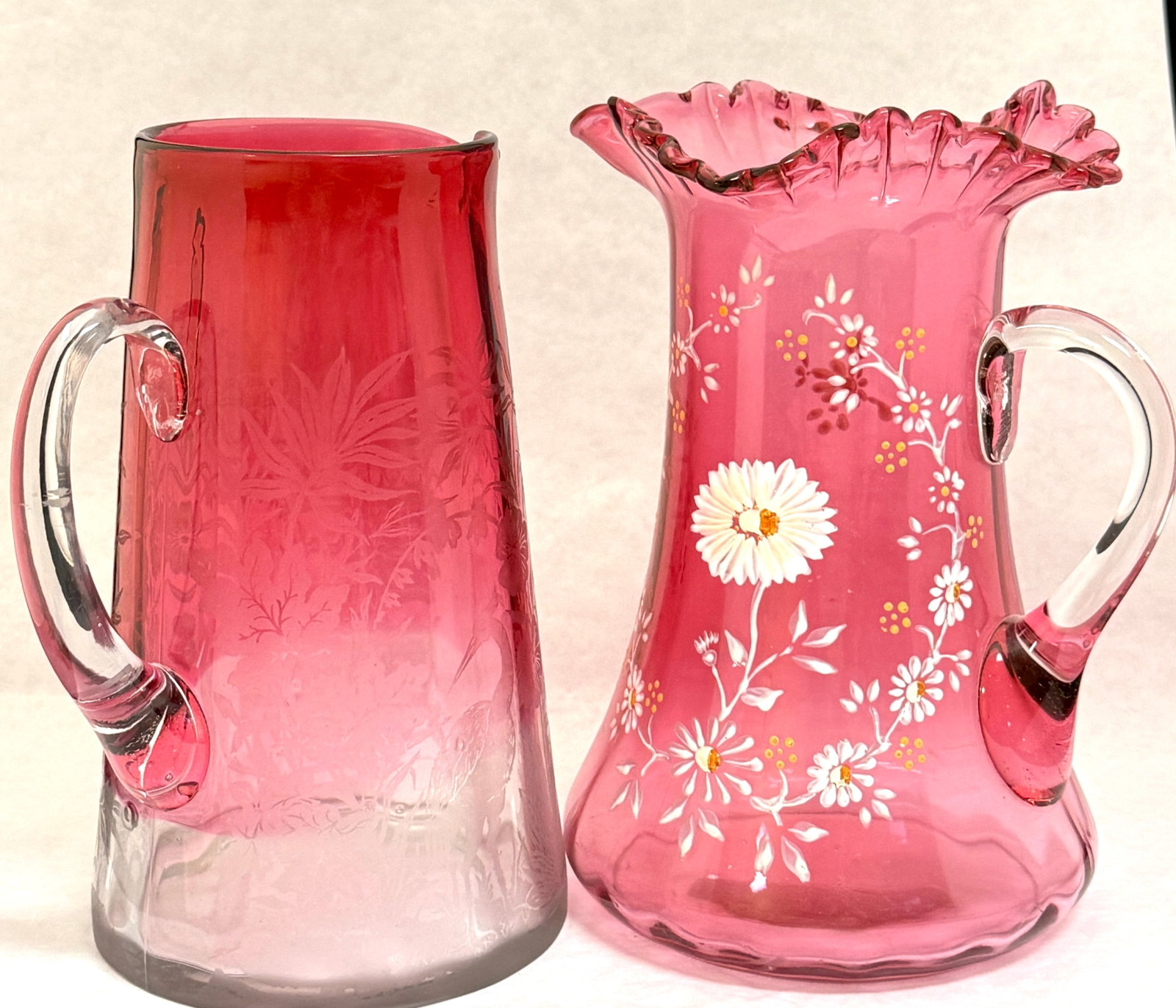 Two Cranberry Water Pitchers (1 of 4)