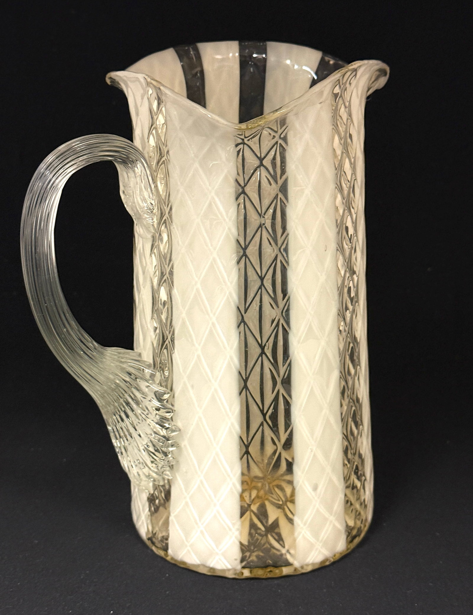 Opalescent Diamond Optic Pitcher - 2