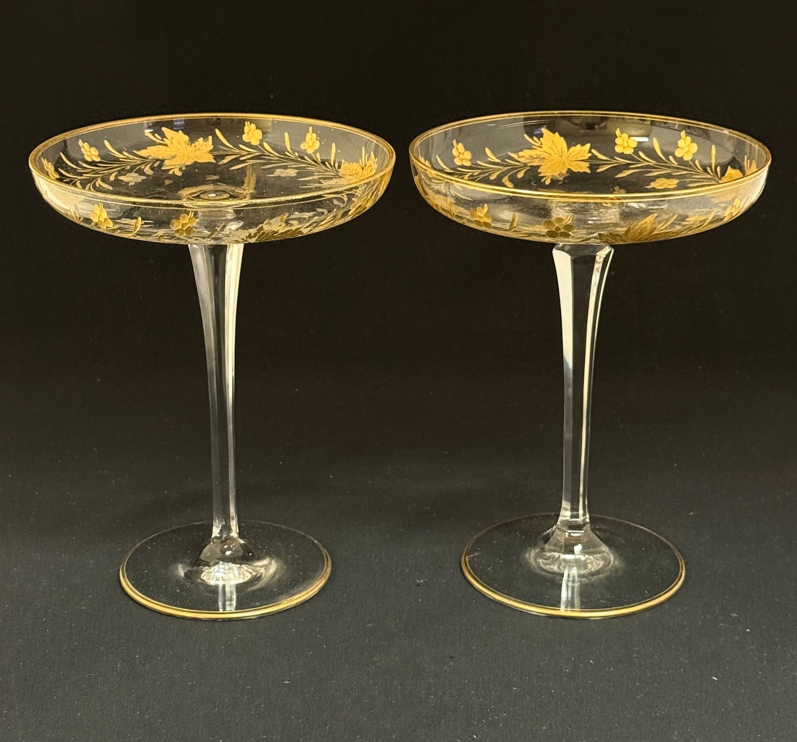 Two Etched Glass Compotes (1 of 2)