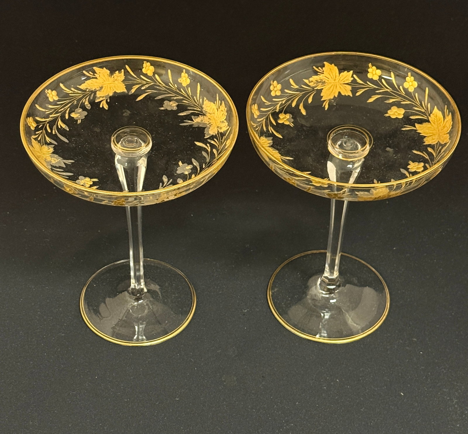 Two Etched Glass Compotes - 2