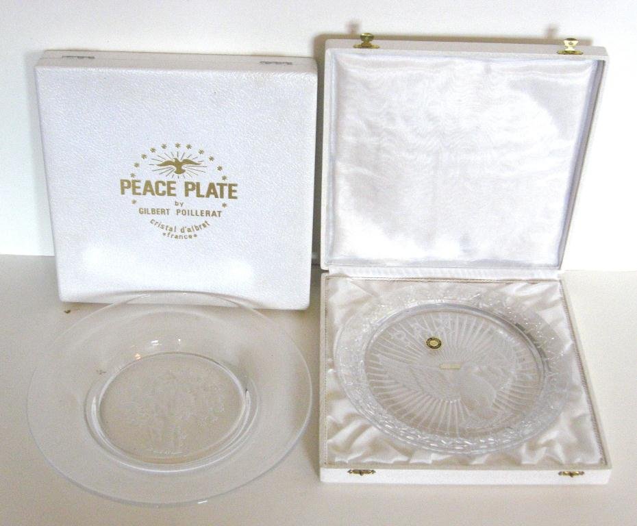 Rosenthal "Sons of Liberty" plate,: together with two boxed "Pax" Peace Plates by Gilbert Poillerat, widest 10 1/4" wide.