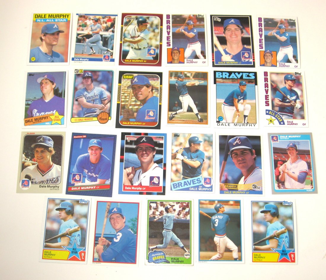23 Dale Murphy baseball cards,: various years and makers,