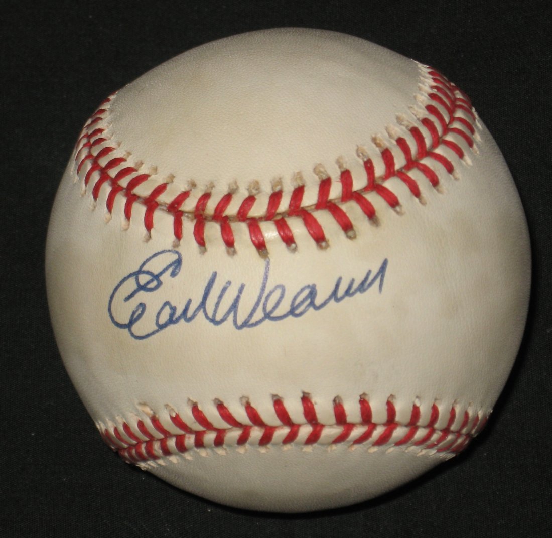 Earl Weaver autograph baseball,: Official American League ball Gene Budig President, from a long time collection