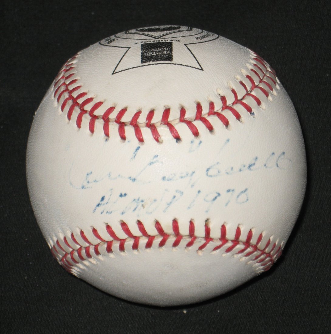 Boog Powell autograph baseball,: signed John "Boog" Powell AL MVP 1970, on a National Car Rental Baseball Legends golf scramble baseball.