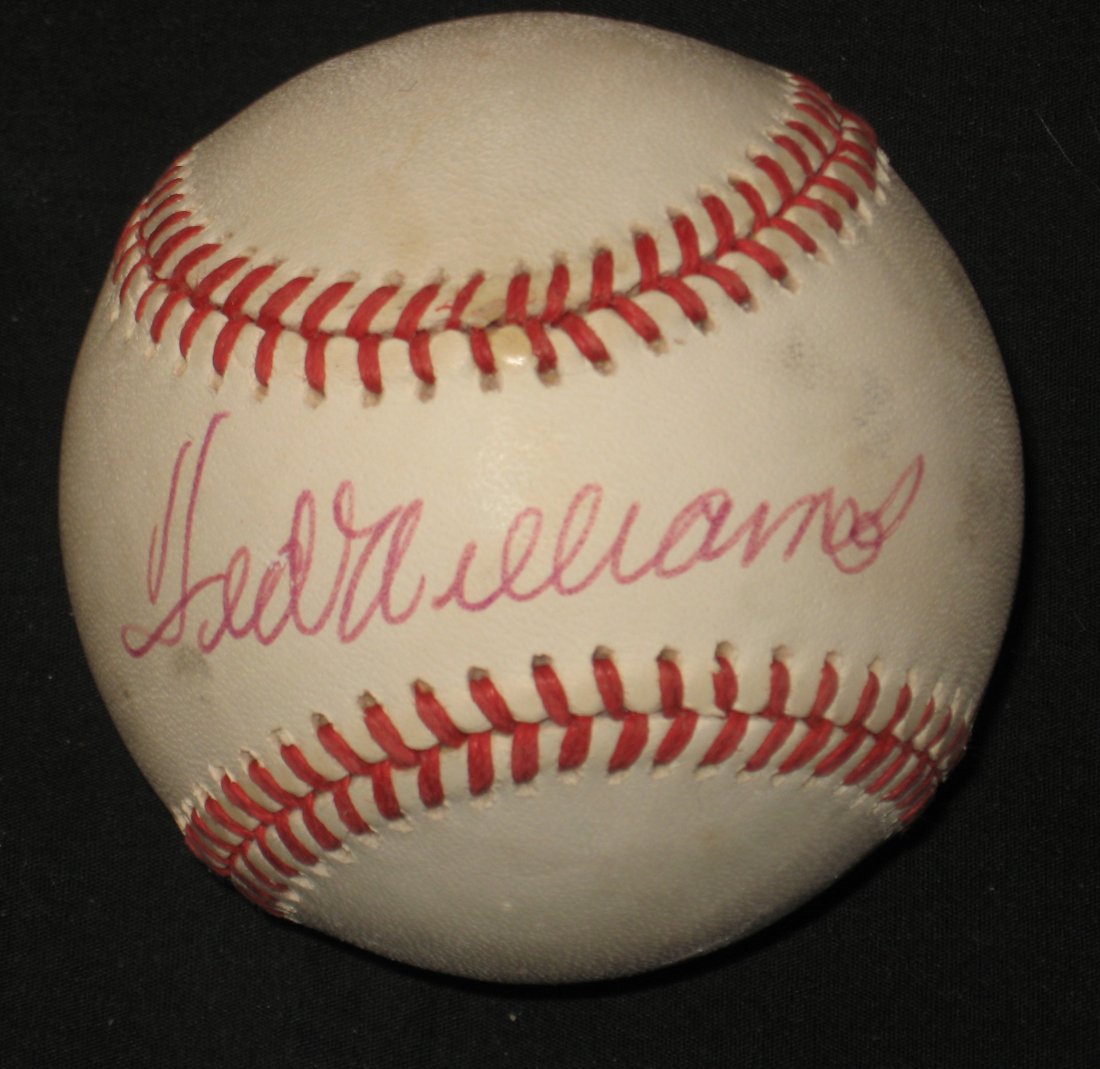 Ted Williams autograph Baseball,: Official American League ball Bobby Brown President, from a long time collection.