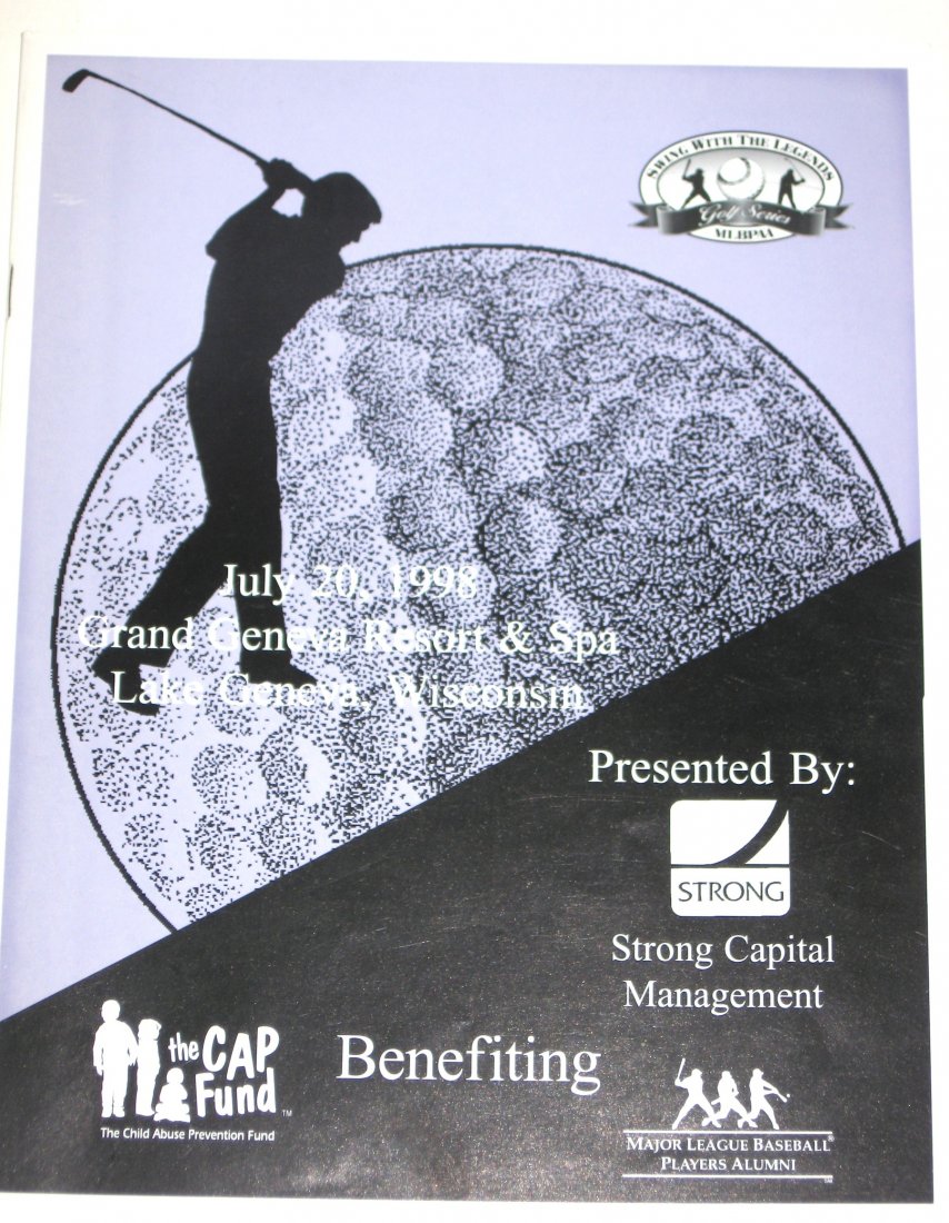 1998 Legends of Baseball autograph program,: Personally acquired autographed by Tom Seaver, Jim Mudcat Grant, Din Sanders, Sal Bando, Carlton Fisk, Tony Kubek Dick Schofield, and Chuck Hinton.